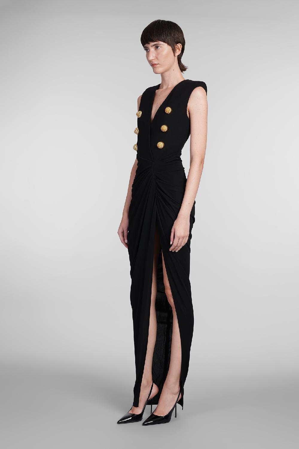 Deliberti Balmain Abito in viscosa nera cod. 406837 - Deliberti The Luxury Shopping Offerta per la Festa della Mamma
