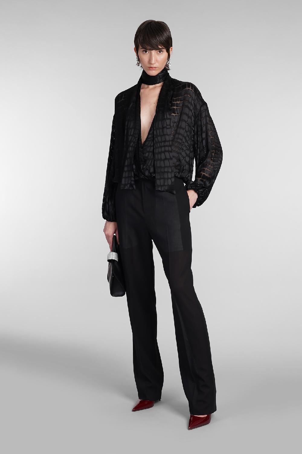 Deliberti Blumarine Blusa in viscosa nera cod. 403539 - Deliberti The Luxury Shopping Prezzo basso