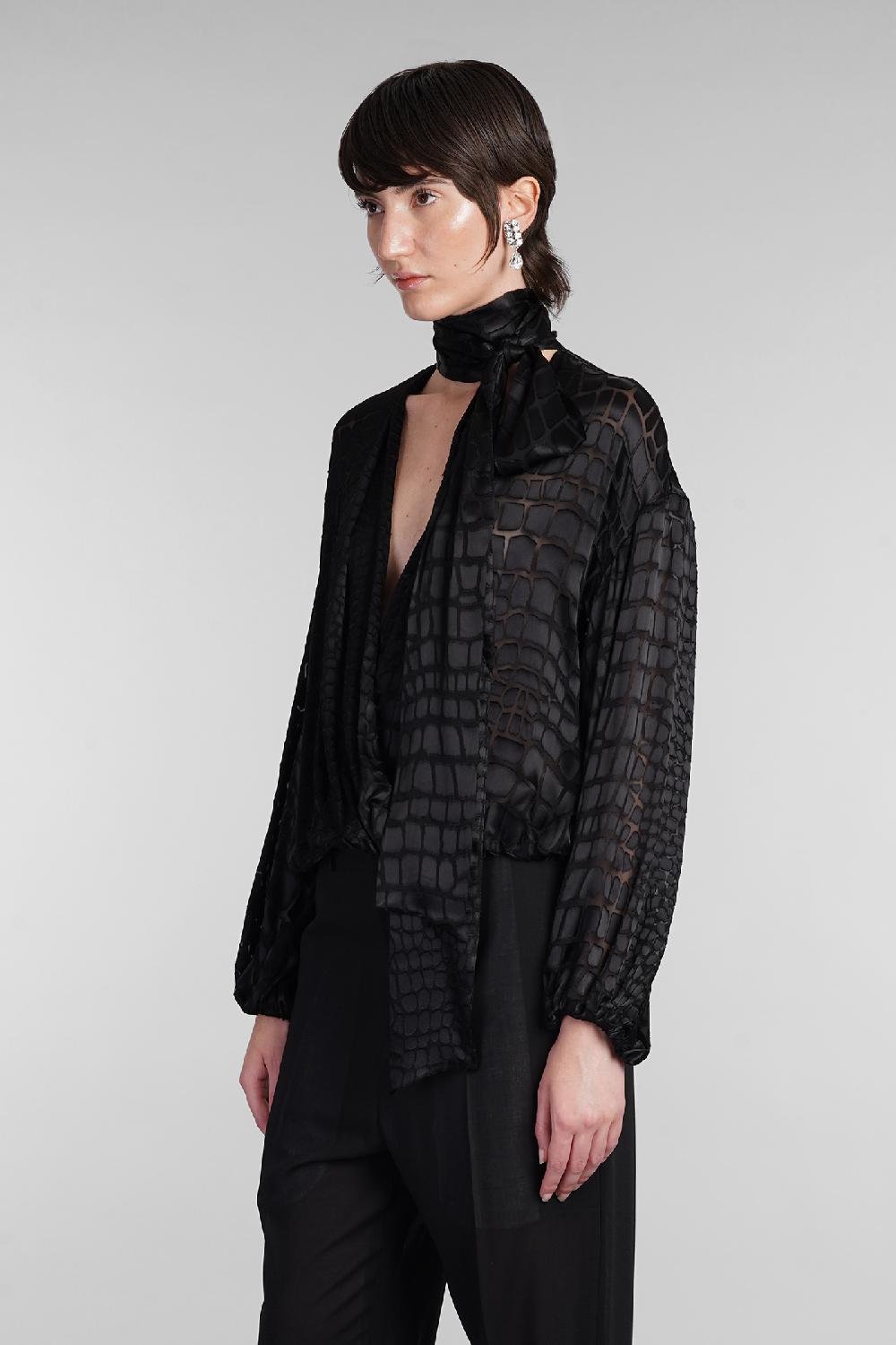 Deliberti Blumarine Blusa in viscosa nera cod. 403539 - Deliberti The Luxury Shopping Prezzo basso