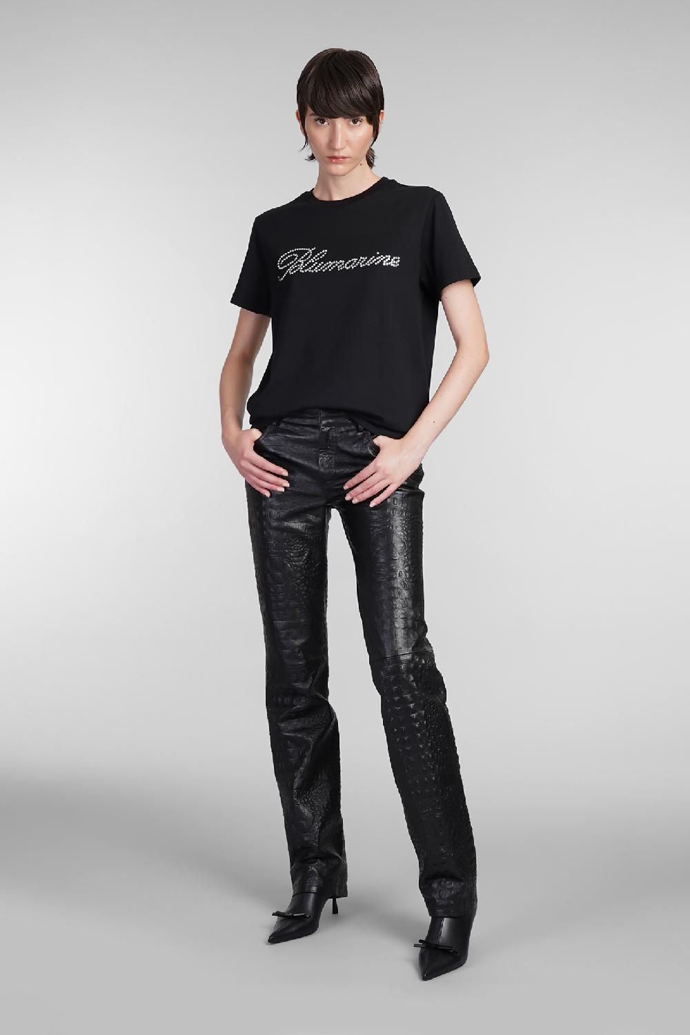 Deliberti Blumarine T-shirt in cotone nero cod. 403560 - Deliberti The Luxury Shopping Sostegno trimestrale
