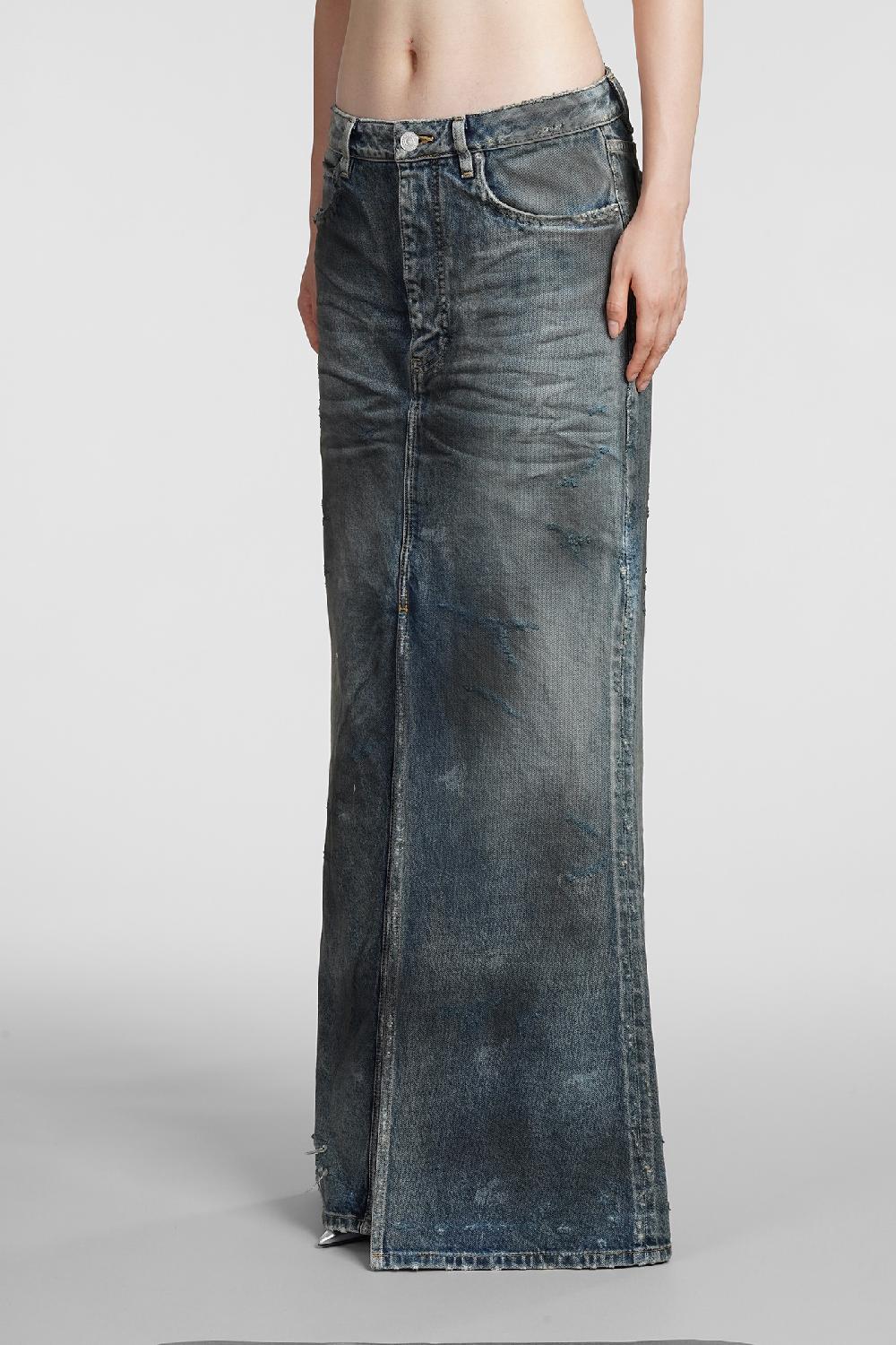 Deliberti Balenciaga Gonna in cotone blu cod. 383716 - Deliberti The Luxury Shopping Black Friday Prezzi