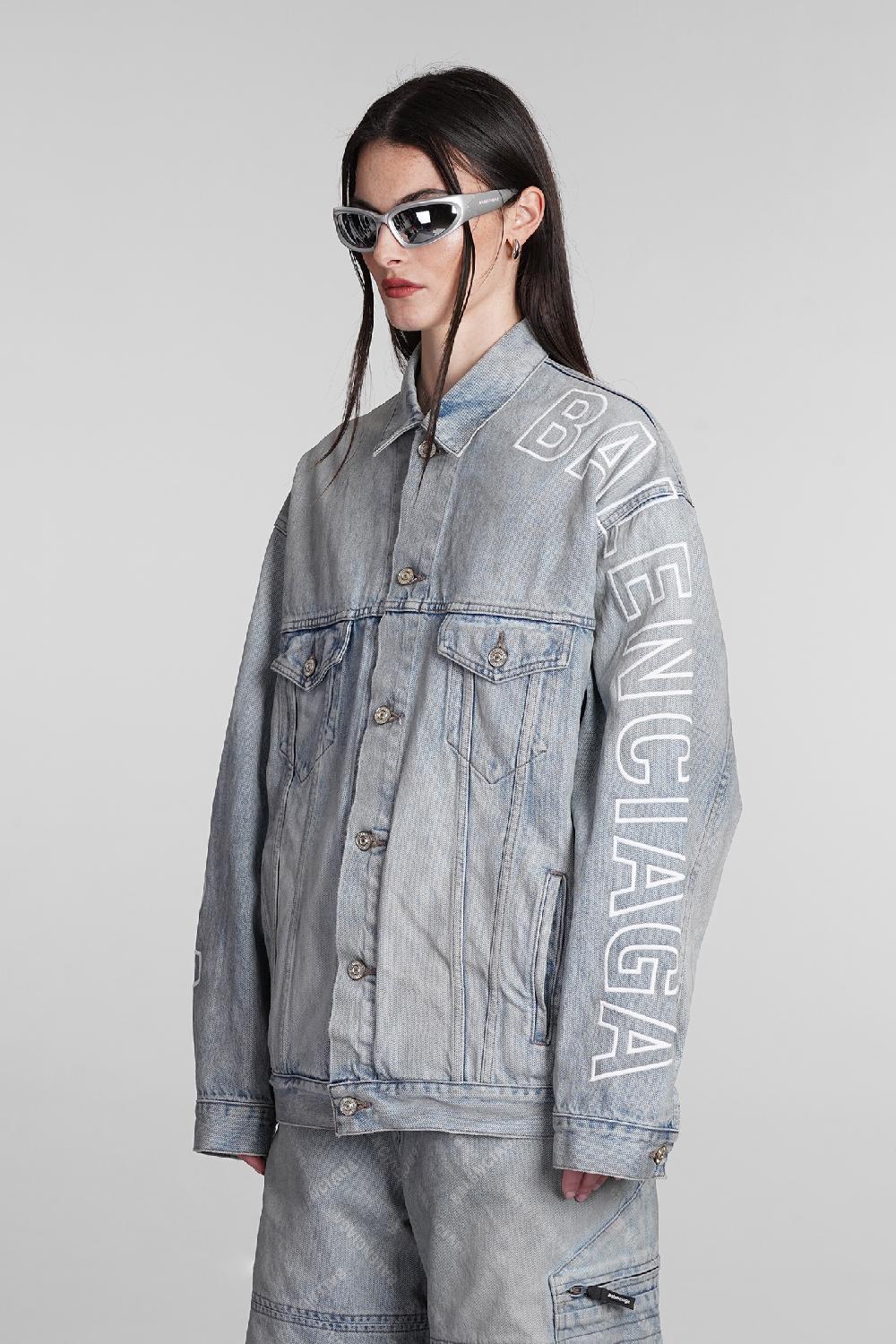 Deliberti Balenciaga Giacche denim in cotone blu cod. 395006 - Deliberti The Luxury Shopping In vendita