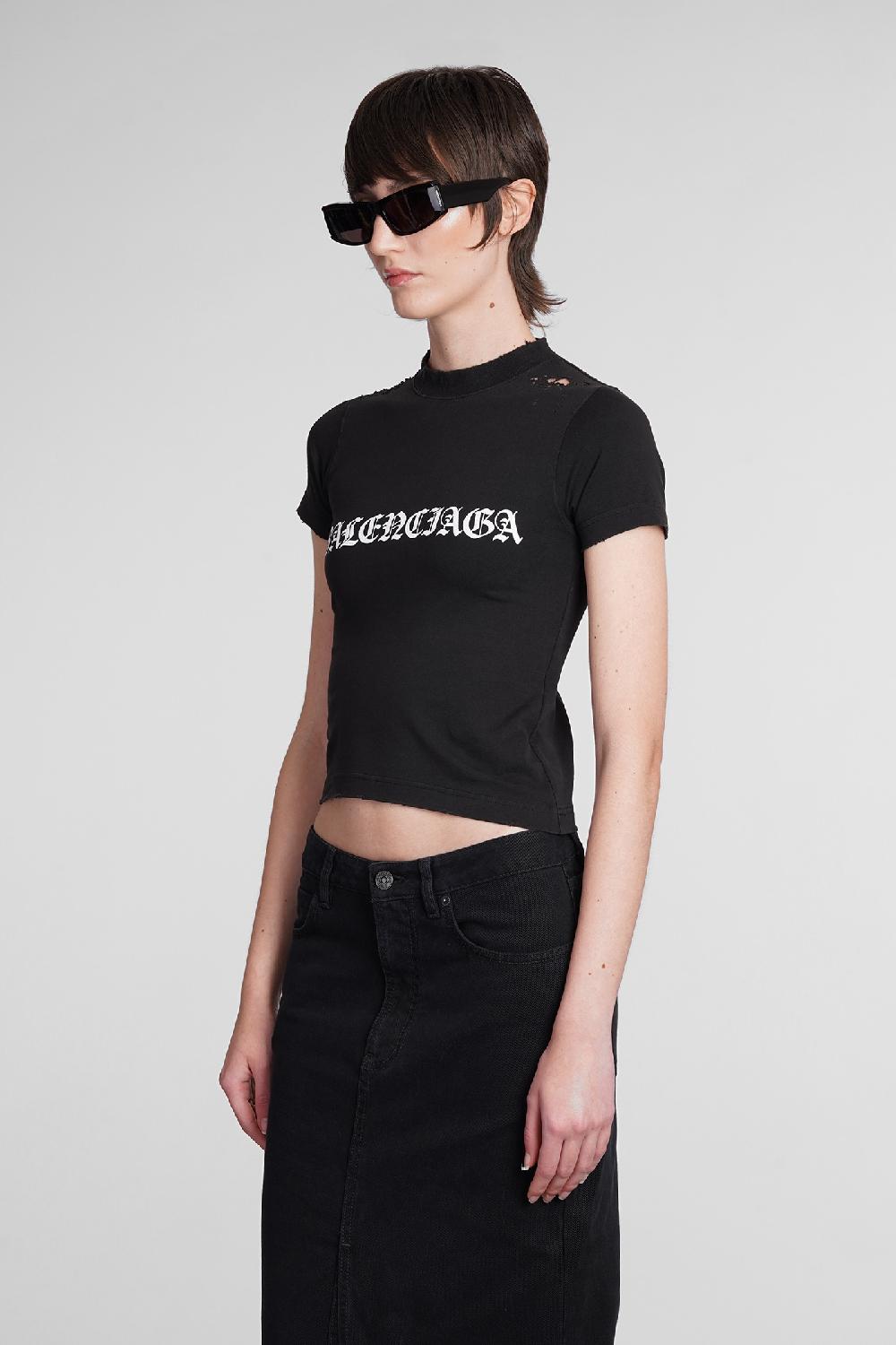 Deliberti Balenciaga T-shirt in cotone nero cod. 398909 - Deliberti The Luxury Shopping 2025