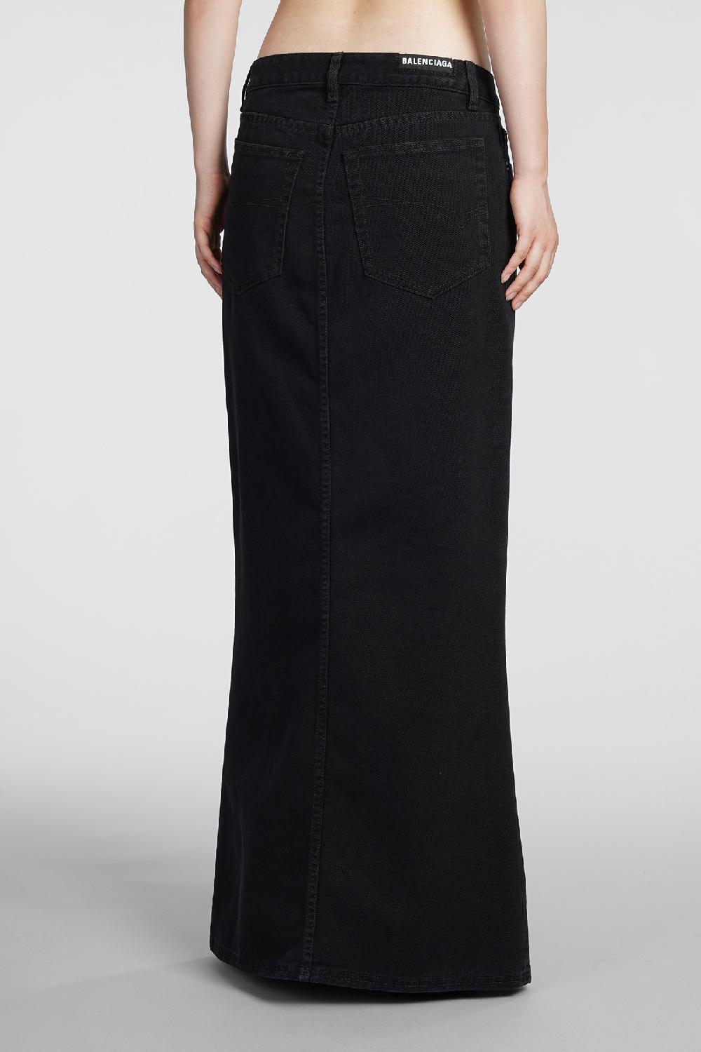 Deliberti Balenciaga Gonna in cotone nero cod. 383720 - Deliberti The Luxury Shopping Italy
