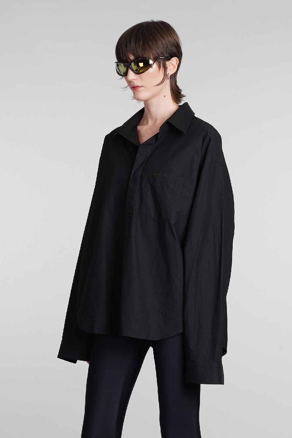 Deliberti Balenciaga Blusa in cotone nero cod. 398321 - Deliberti The Luxury Shopping Acquista Ora