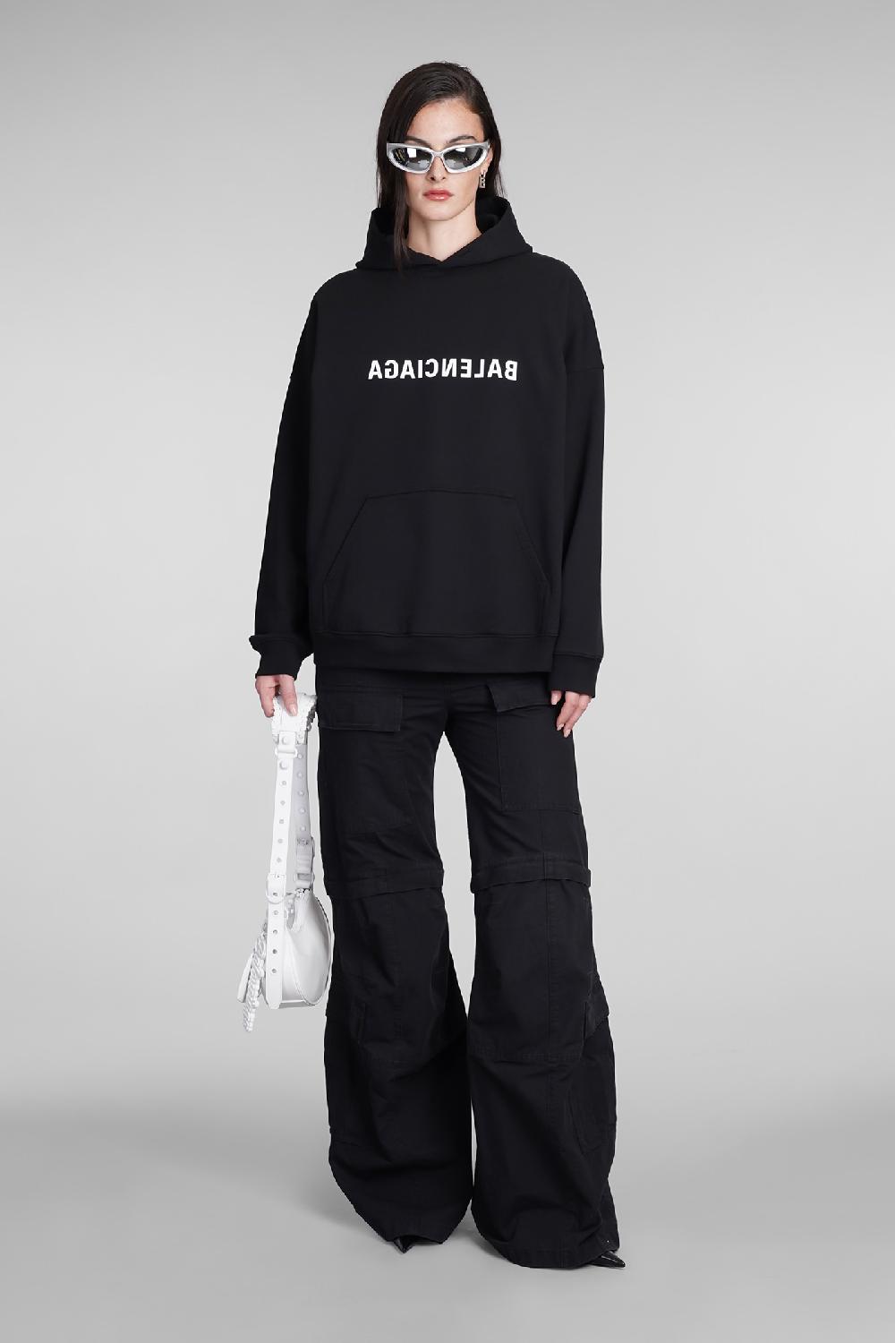 Deliberti Balenciaga Felpa in cotone nero cod. 390883 - Deliberti The Luxury Shopping Sottocosto