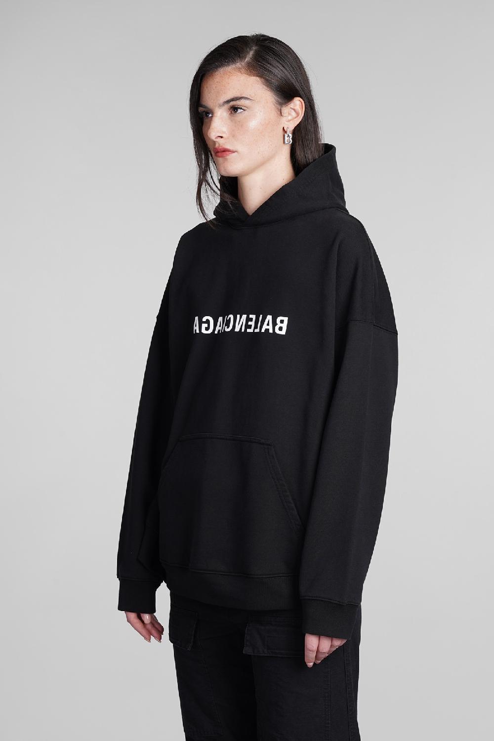 Deliberti Balenciaga Felpa in cotone nero cod. 390883 - Deliberti The Luxury Shopping Sottocosto