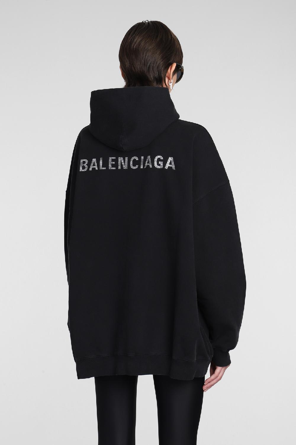 Deliberti Balenciaga Felpa in cotone nero cod. 381736 - Deliberti The Luxury Shopping Novità
