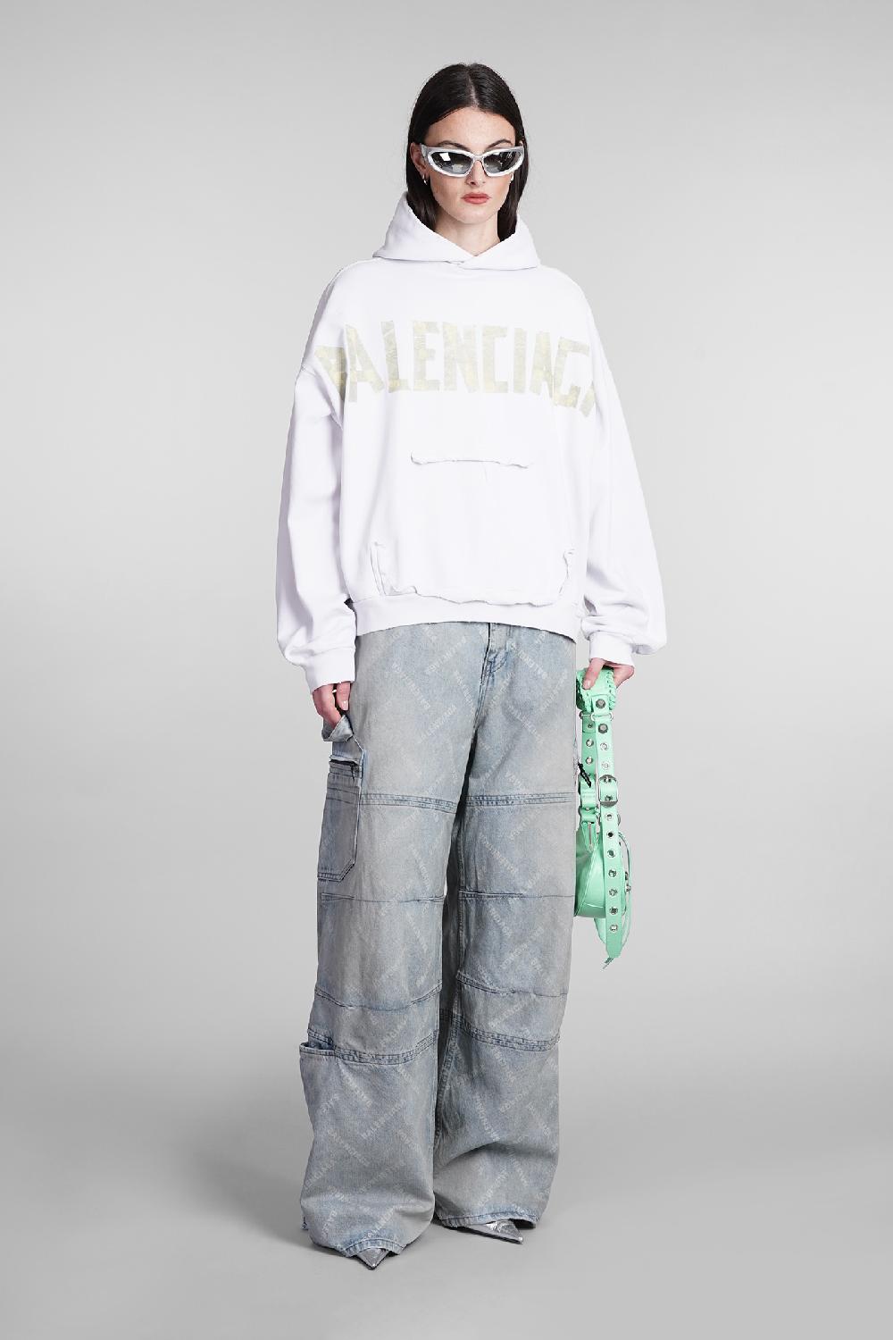 Deliberti Balenciaga Felpa in cotone bianco cod. 394989 - Deliberti The Luxury Shopping Online
