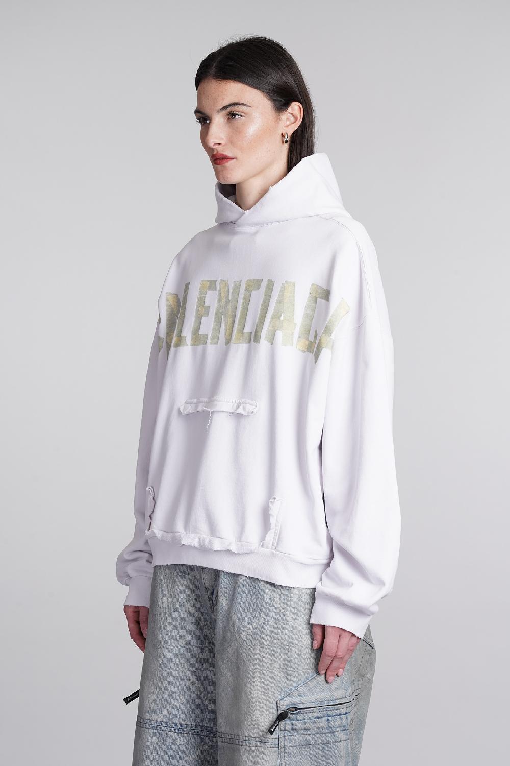 Deliberti Balenciaga Felpa in cotone bianco cod. 394989 - Deliberti The Luxury Shopping Online