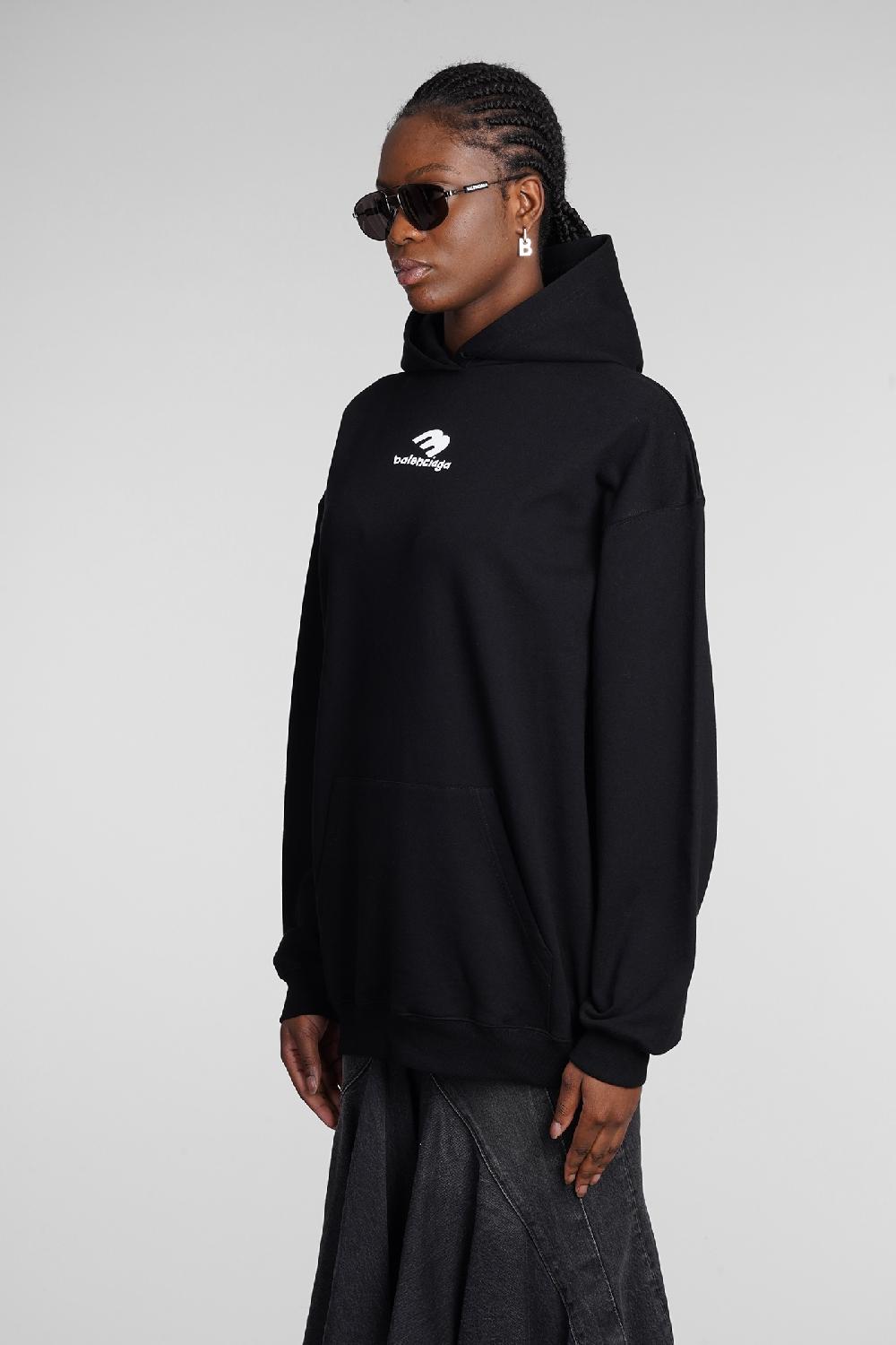 Deliberti Balenciaga Felpa in cotone nero cod. 362932 - Deliberti The Luxury Shopping Vendita Calda