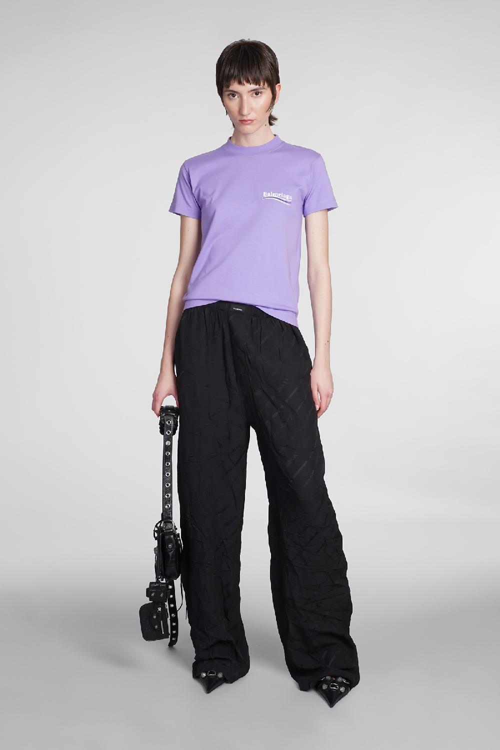 Deliberti Balenciaga T-shirt in cotone viola cod. 375611 - Deliberti The Luxury Shopping Saldi Di Fabbrica