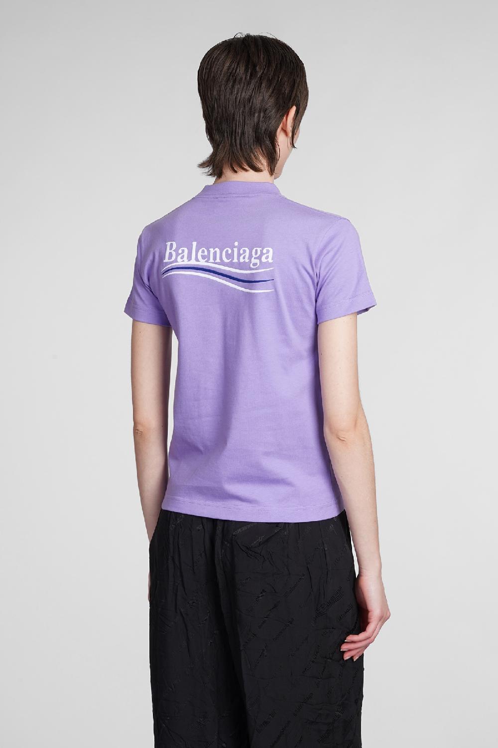 Deliberti Balenciaga T-shirt in cotone viola cod. 375611 - Deliberti The Luxury Shopping Saldi Di Fabbrica