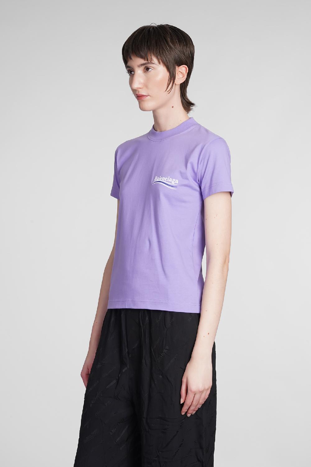 Deliberti Balenciaga T-shirt in cotone viola cod. 375611 - Deliberti The Luxury Shopping Saldi Di Fabbrica