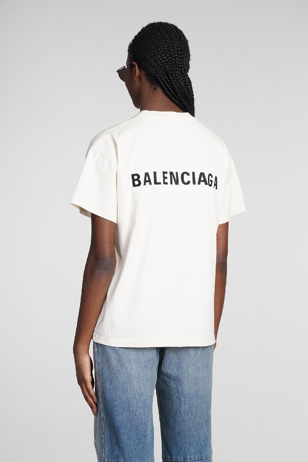 Deliberti Balenciaga T-shirt in cotone beige cod. 362934 - Deliberti The Luxury Shopping Vendite Flash