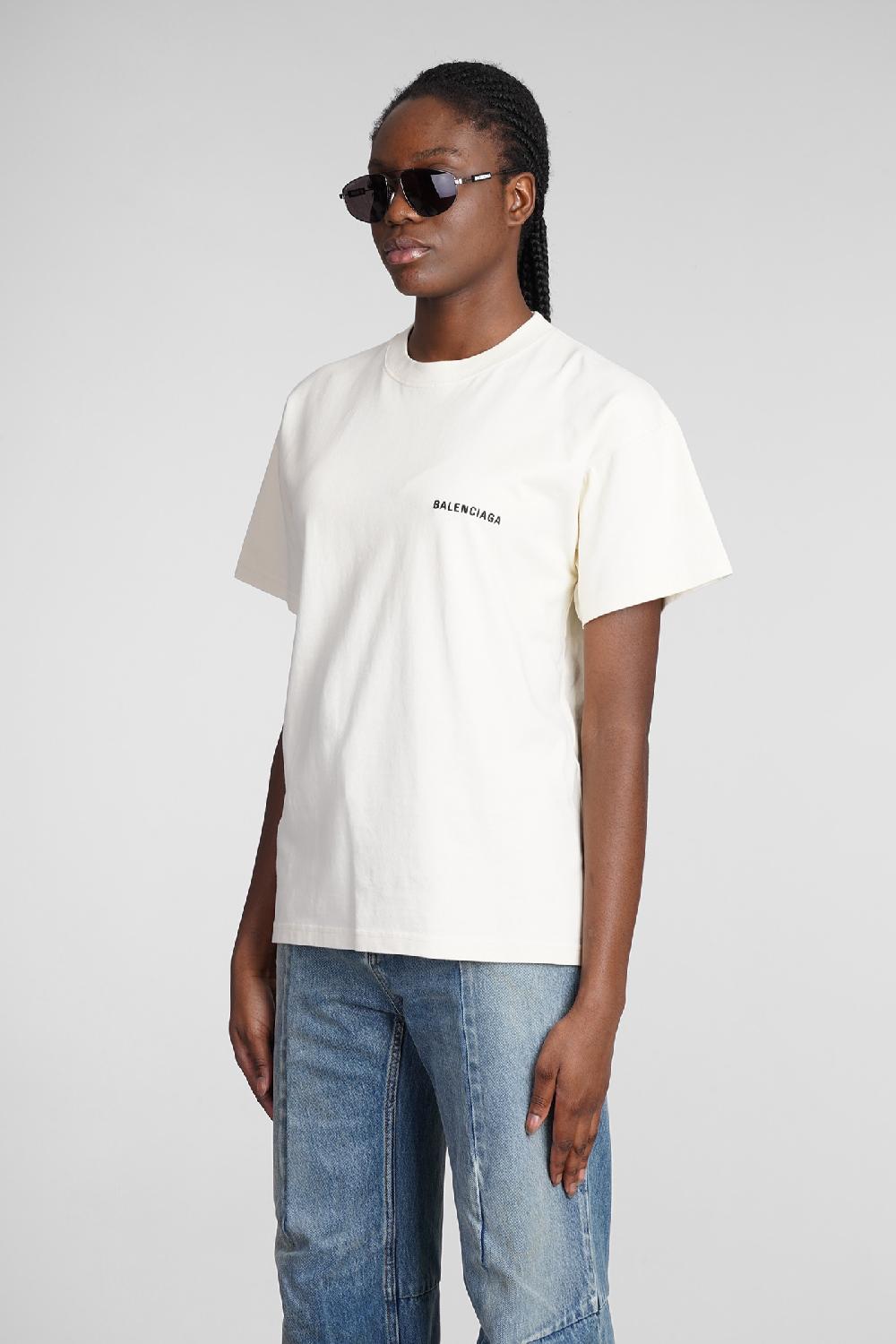 Deliberti Balenciaga T-shirt in cotone beige cod. 362934 - Deliberti The Luxury Shopping Vendite Flash