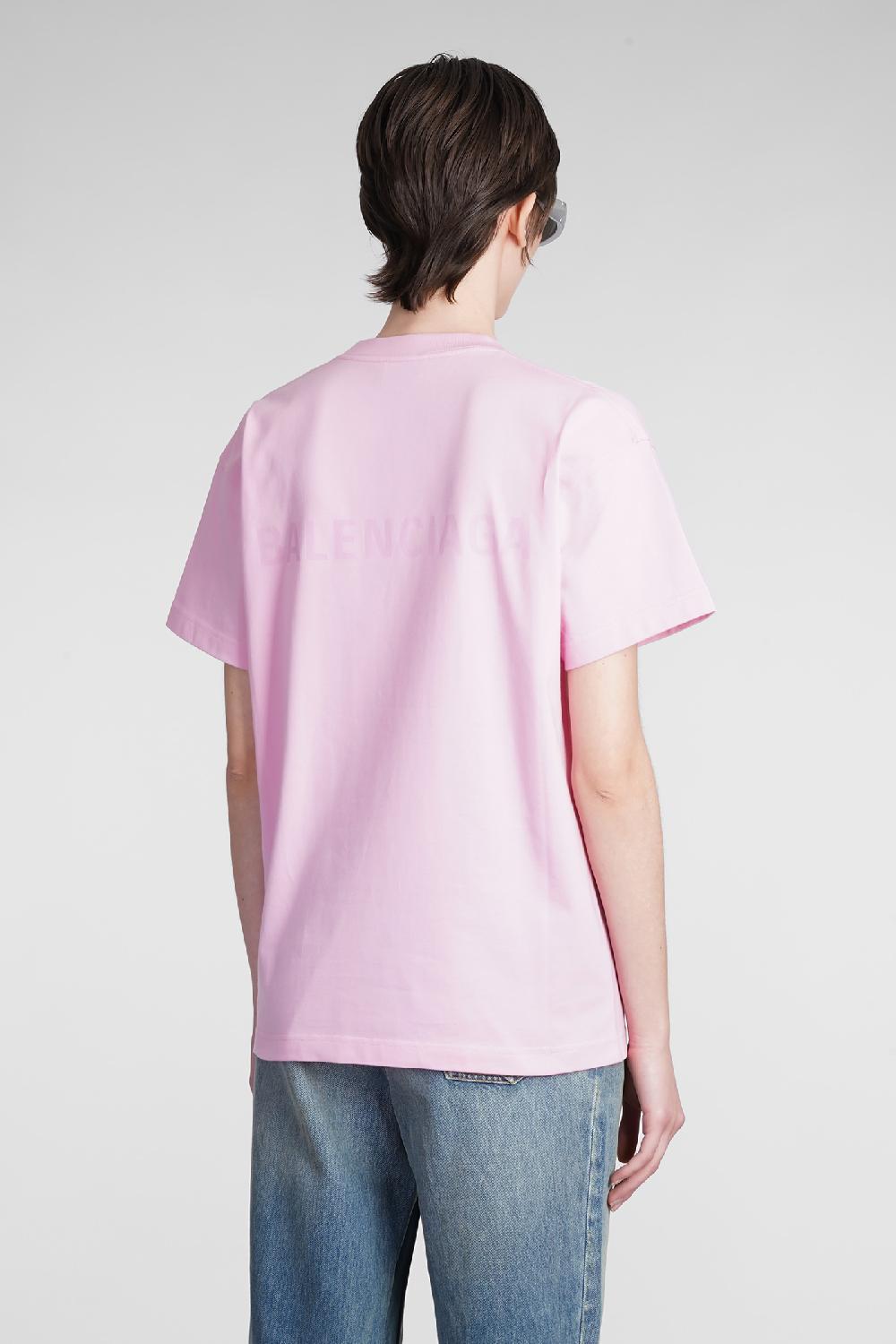 Deliberti Balenciaga T-shirt in cotone rosa cod. 375667 - Deliberti The Luxury Shopping In Saldo