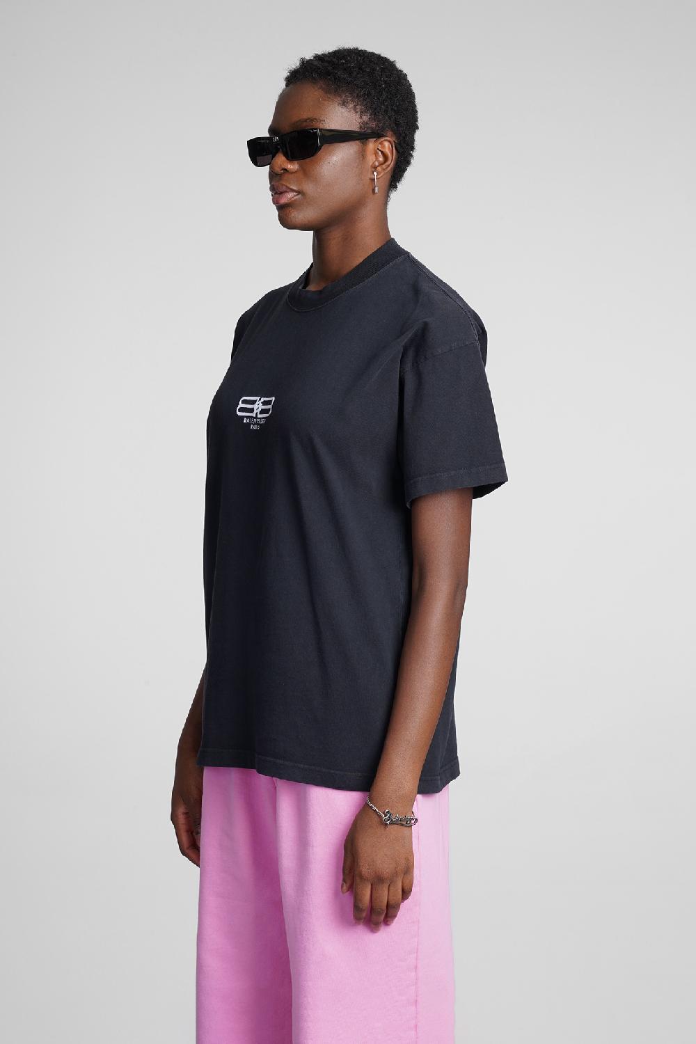 Deliberti Balenciaga T-shirt in cotone nero cod. 354305 - Deliberti The Luxury Shopping Nuova