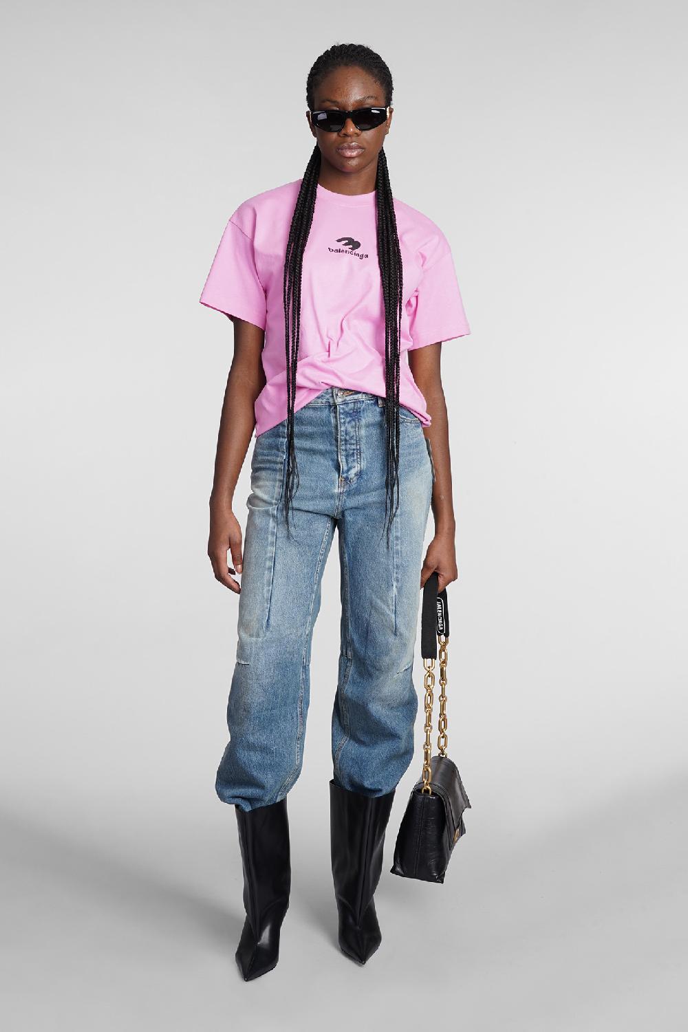 Deliberti Balenciaga T-shirt in cotone rosa cod. 362935 - Deliberti The Luxury Shopping Moda