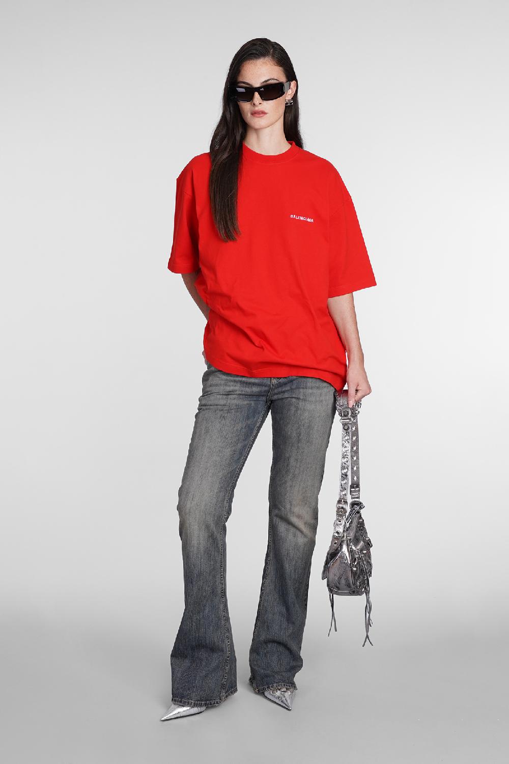 Deliberti Balenciaga T-shirt in cotone rosso cod. 386173 - Deliberti The Luxury Shopping Negozio online di fabbrica