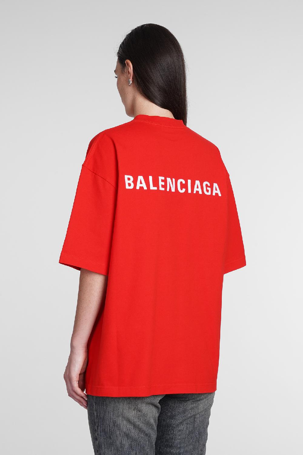 Deliberti Balenciaga T-shirt in cotone rosso cod. 386173 - Deliberti The Luxury Shopping Negozio online di fabbrica