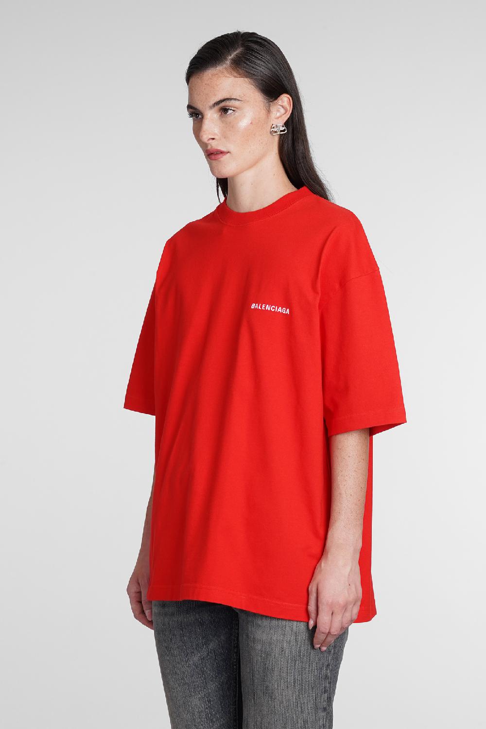 Deliberti Balenciaga T-shirt in cotone rosso cod. 386173 - Deliberti The Luxury Shopping Negozio online di fabbrica