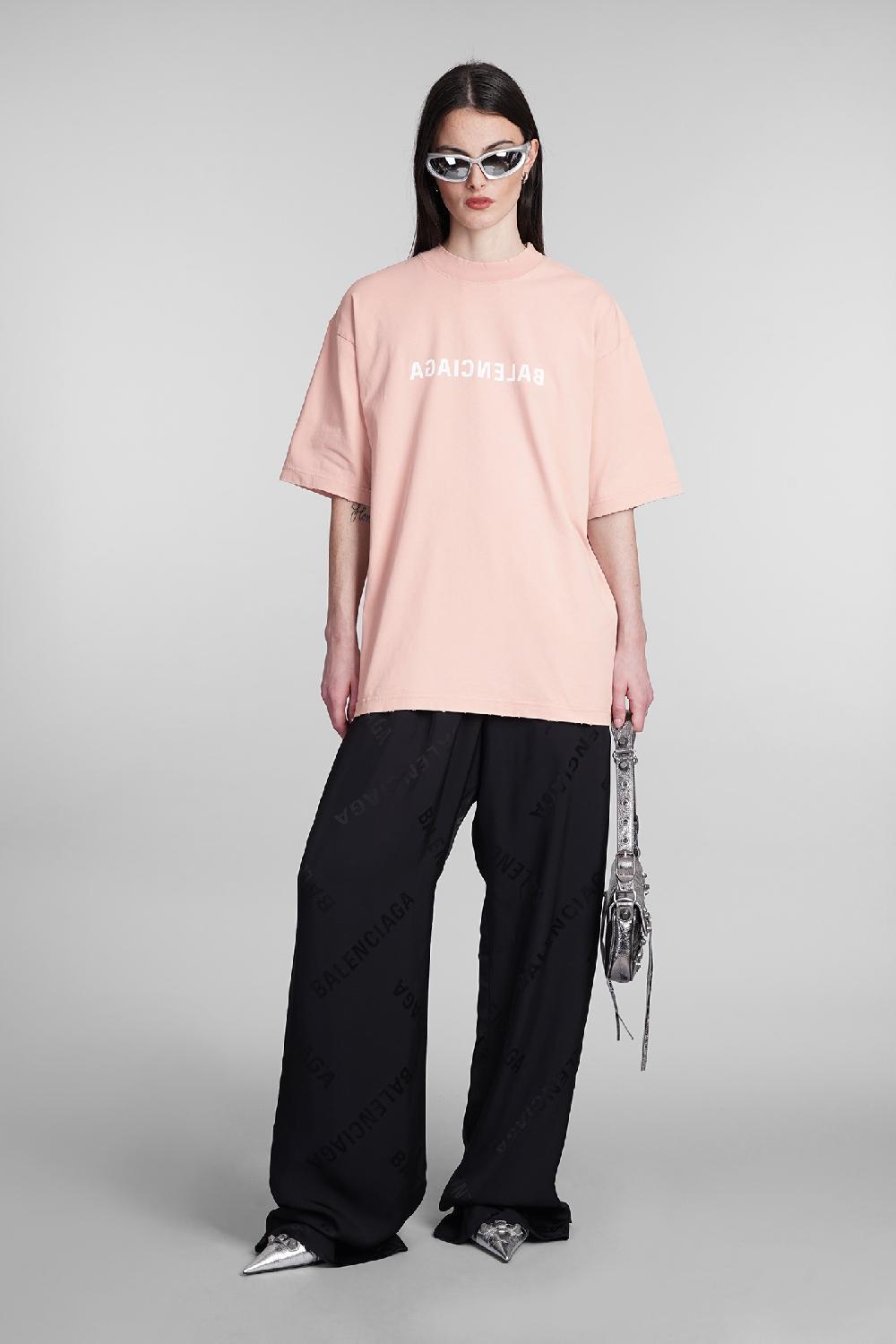 Deliberti Balenciaga T-shirt in cotone rosa cod. 394990 - Deliberti The Luxury Shopping Prezzo di fabbrica