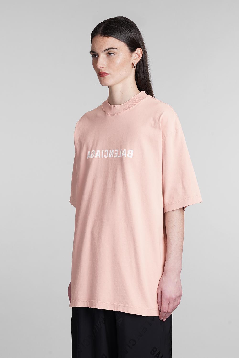 Deliberti Balenciaga T-shirt in cotone rosa cod. 394990 - Deliberti The Luxury Shopping Prezzo di fabbrica