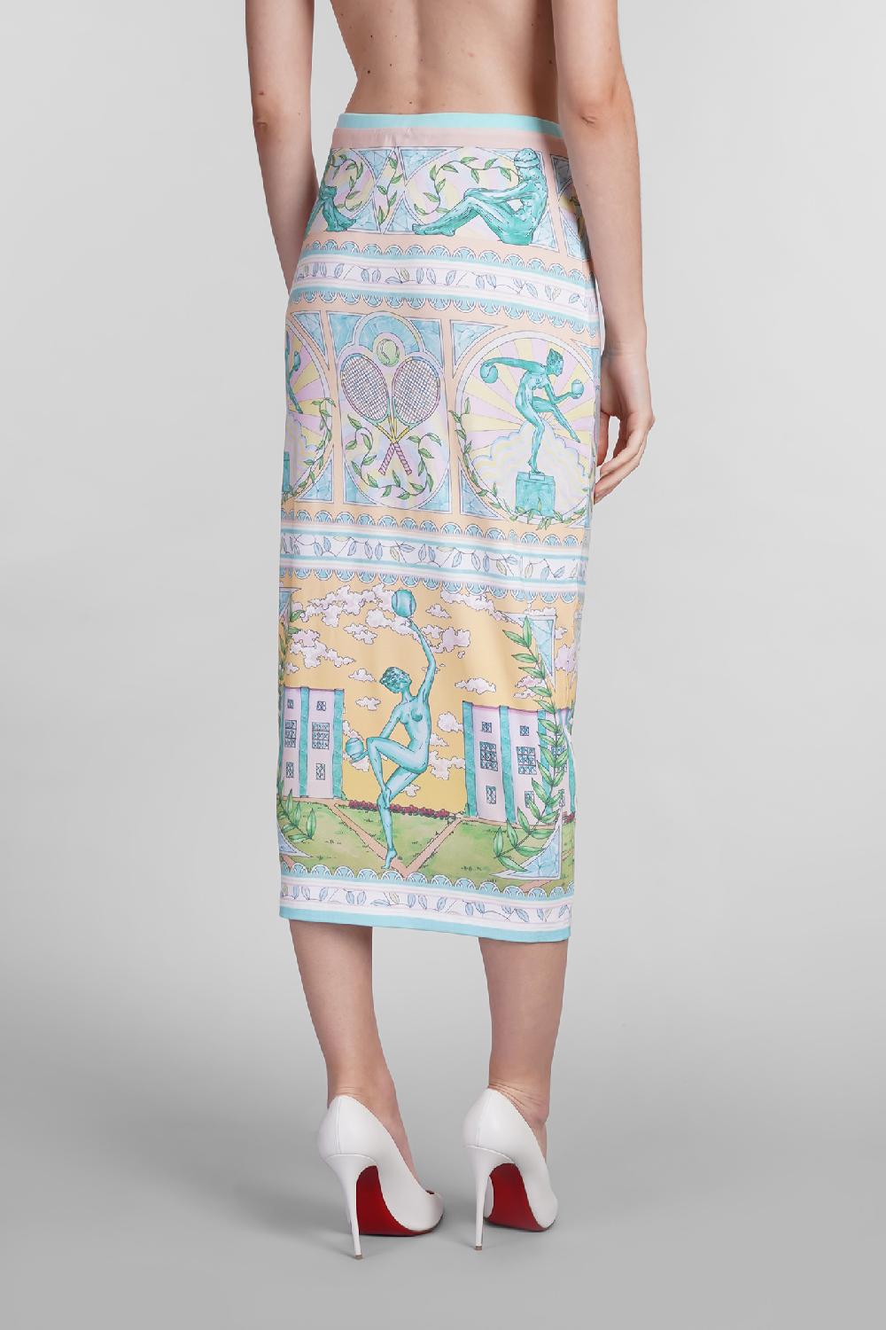 Deliberti Casablanca Gonna in viscosa multicolor cod. 402444 - Deliberti The Luxury Shopping Vendita calda