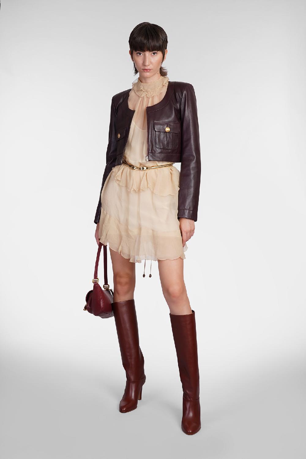 Deliberti Chloé Giacca in pelle in pelle bordeaux cod. 404213 - Deliberti The Luxury Shopping ACQUISTA ORA