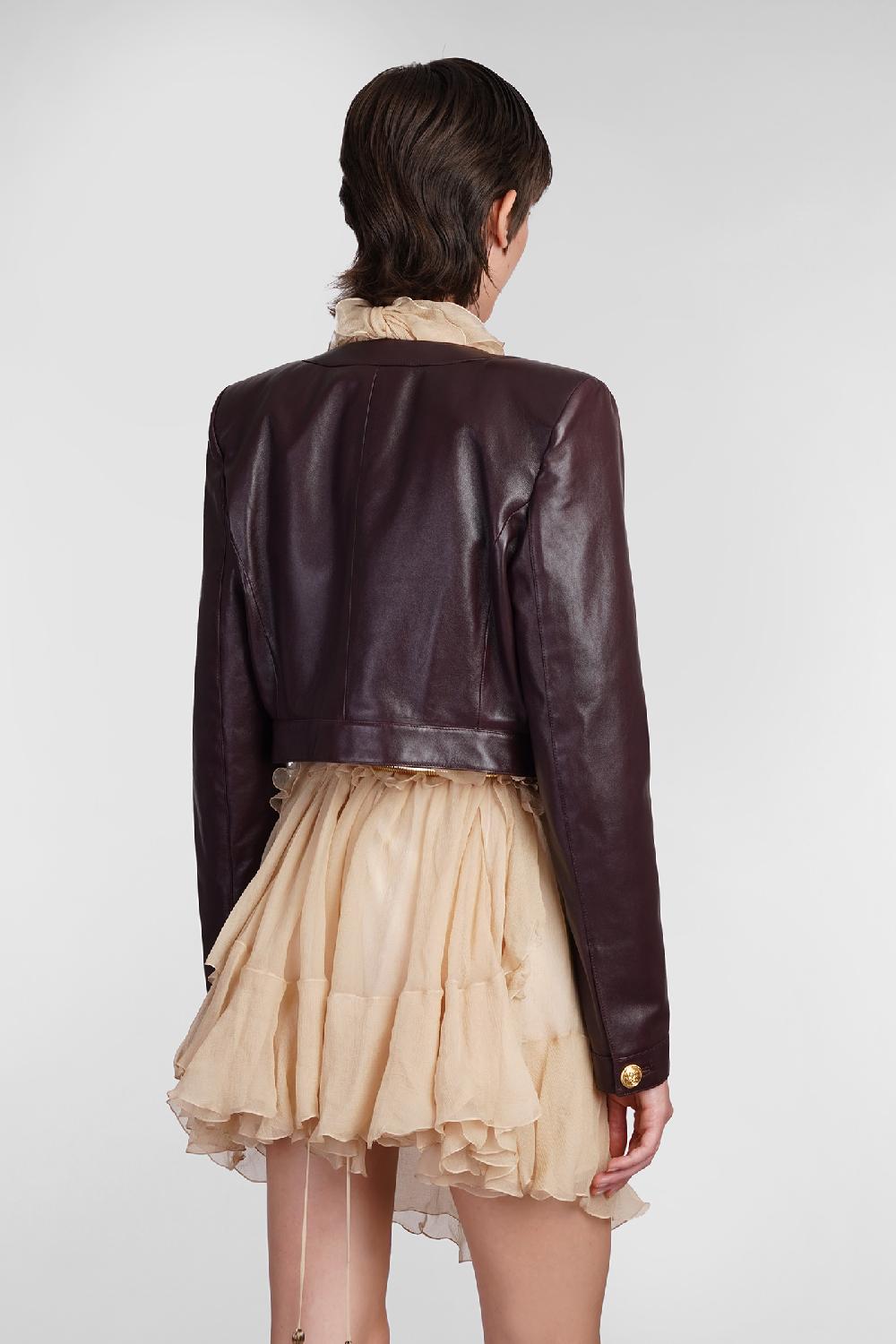 Deliberti Chloé Giacca in pelle in pelle bordeaux cod. 404213 - Deliberti The Luxury Shopping ACQUISTA ORA