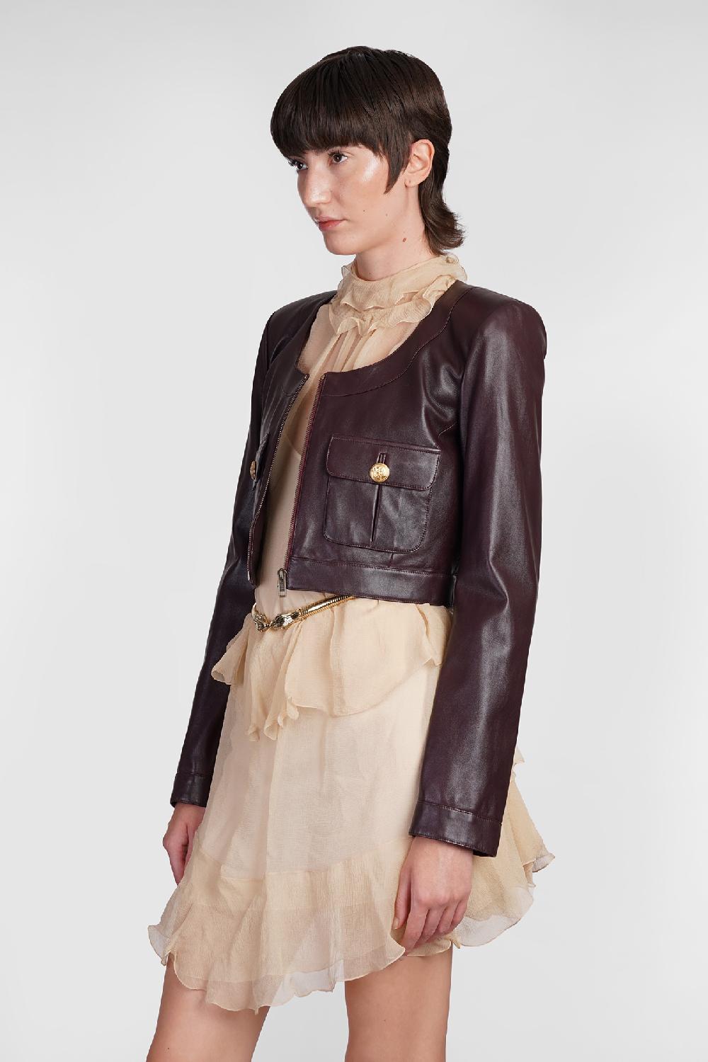 Deliberti Chloé Giacca in pelle in pelle bordeaux cod. 404213 - Deliberti The Luxury Shopping ACQUISTA ORA