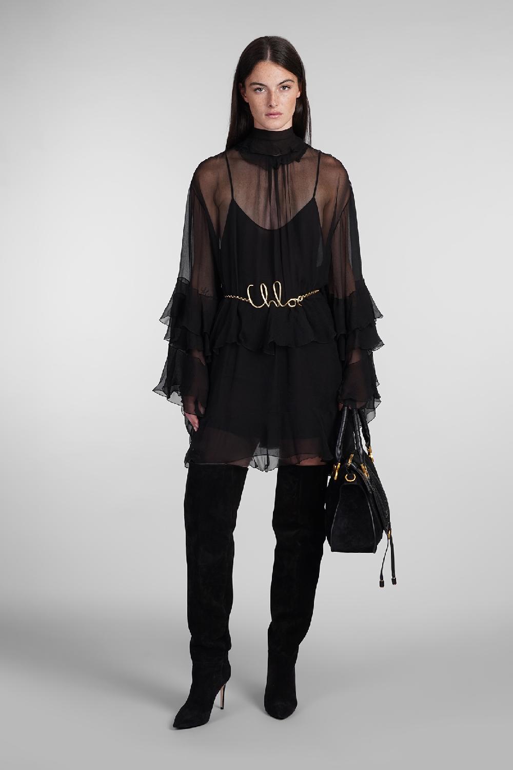Deliberti Chloé Abito in seta nera cod. 404201 - Deliberti The Luxury Shopping Latest stili