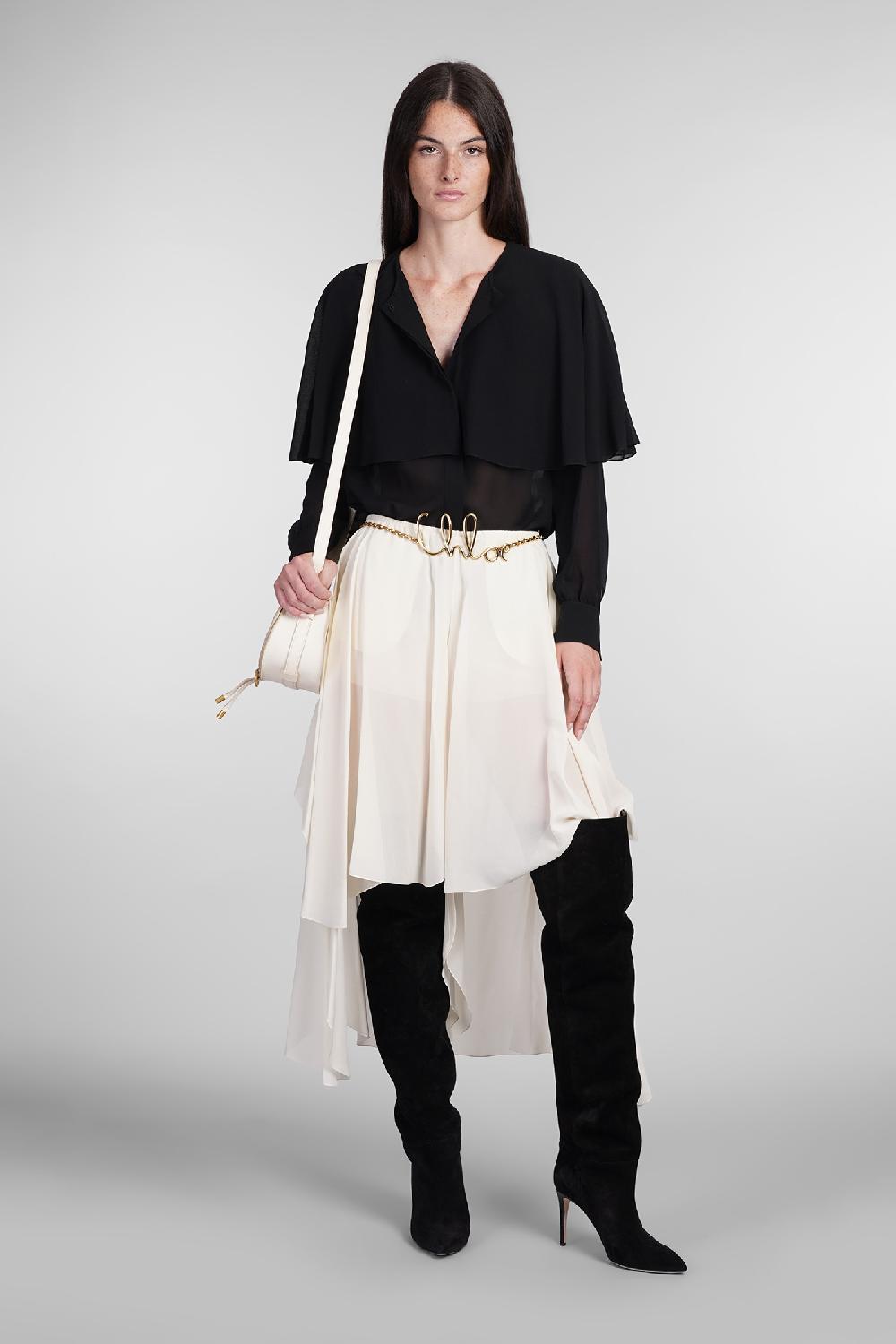 Deliberti Chloé Shorts in seta beige cod. 404205 - Deliberti The Luxury Shopping Fino al 50% di sconto
