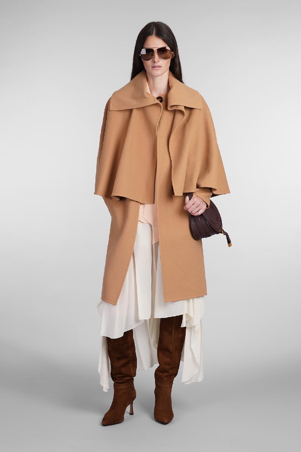 Deliberti Chloé Cappotto in lana e cashmere cammello cod. 404207 - Deliberti The Luxury Shopping Fino al 65% di sconto