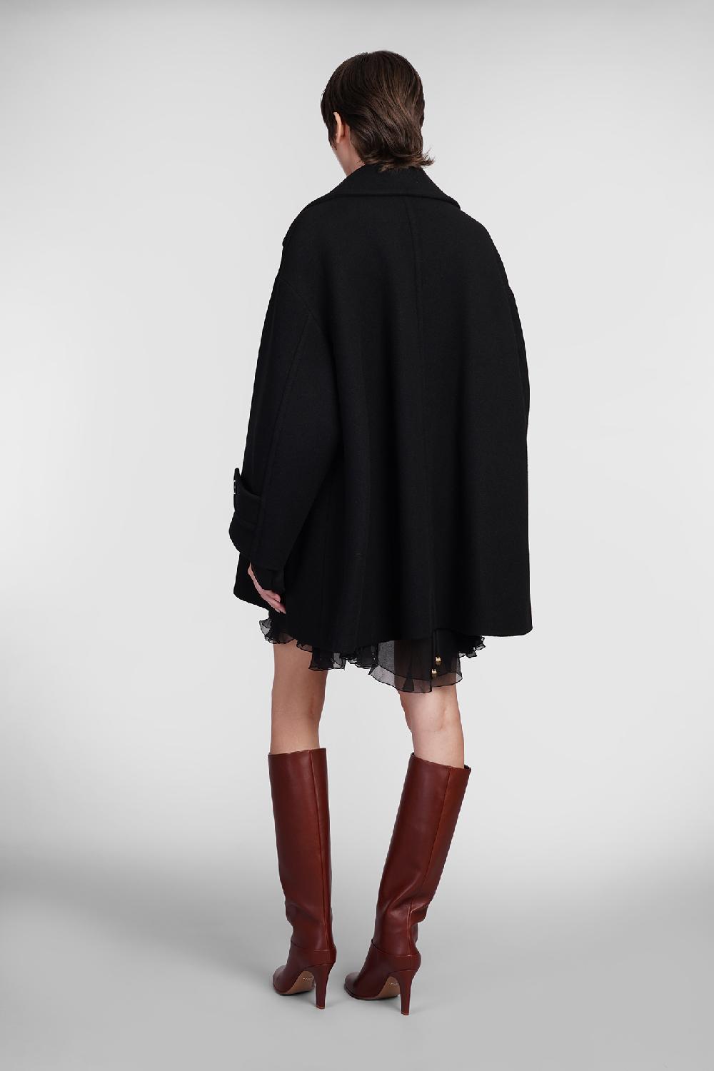 Deliberti Chloé Cappotto in lana nera cod. 406242 - Deliberti The Luxury Shopping Sostegno trimestrale