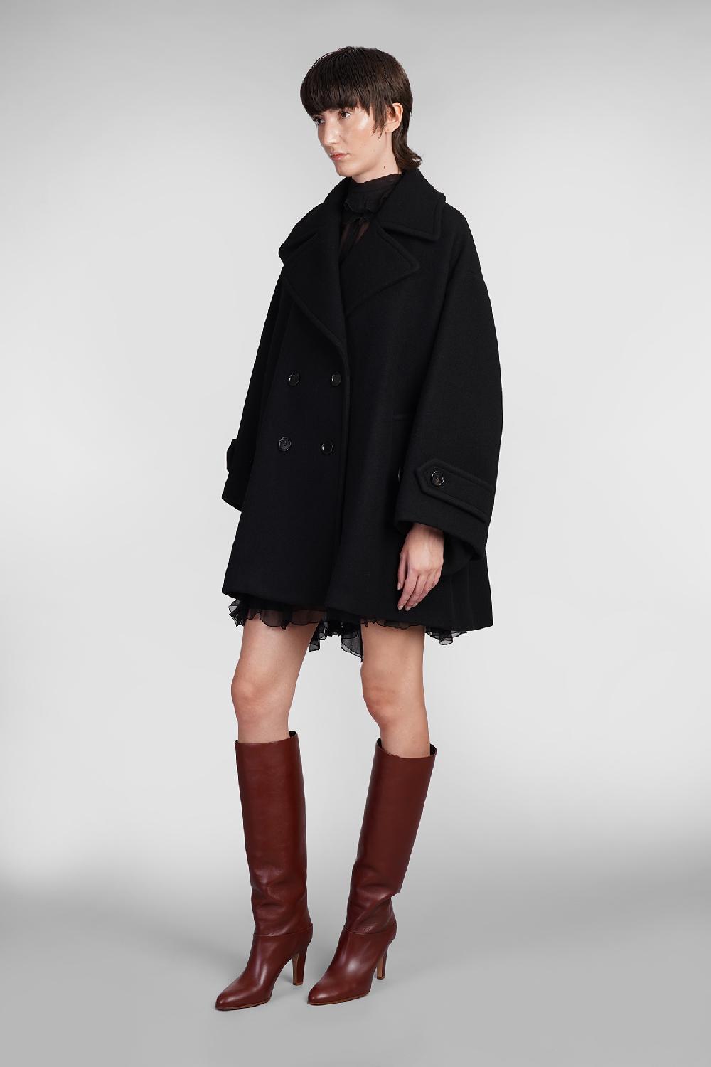 Deliberti Chloé Cappotto in lana nera cod. 406242 - Deliberti The Luxury Shopping Sostegno trimestrale