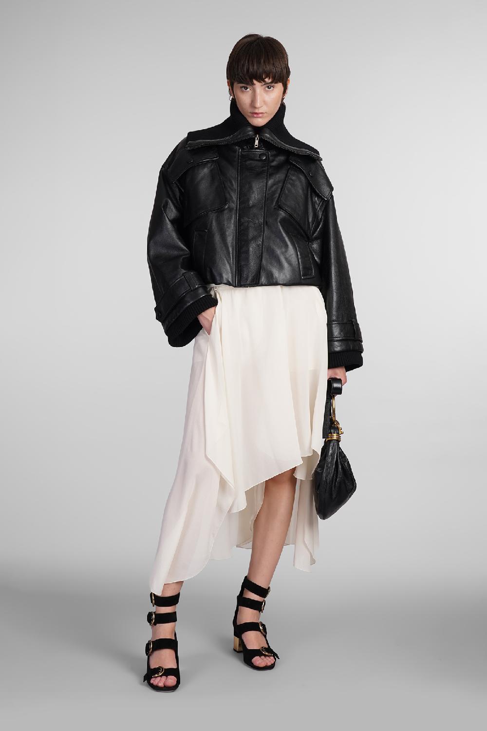 Deliberti Chloé Giacca in pelle in pelle nera cod. 404212 - Deliberti The Luxury Shopping Enormi sconti