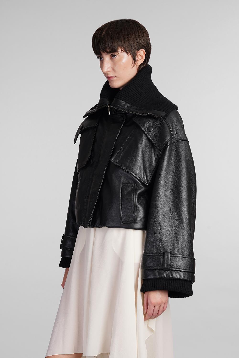 Deliberti Chloé Giacca in pelle in pelle nera cod. 404212 - Deliberti The Luxury Shopping Enormi sconti