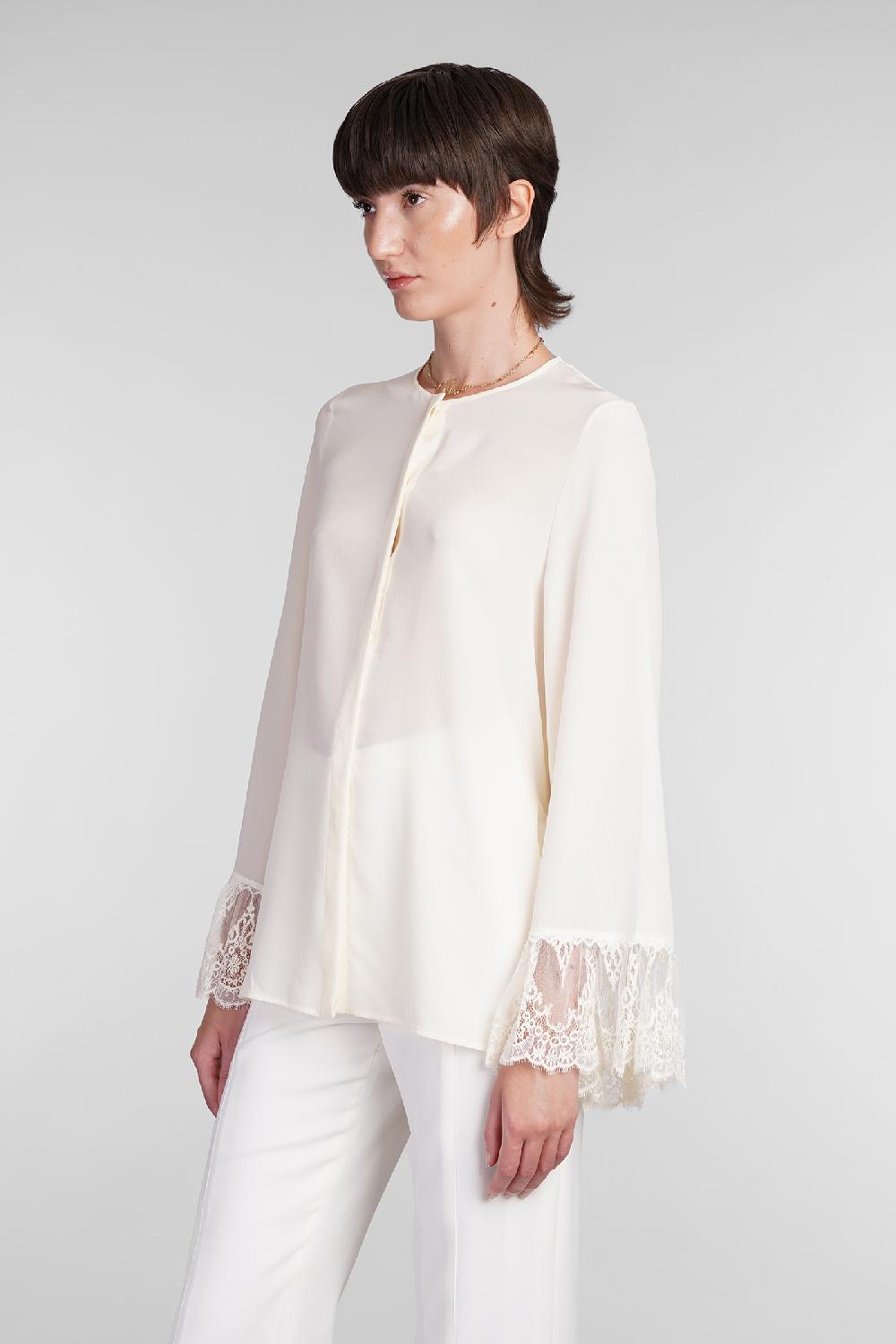 Deliberti Chloé Blusa in seta beige cod. 406246 - Deliberti The Luxury Shopping 50% di sconto con spedizione gratuita