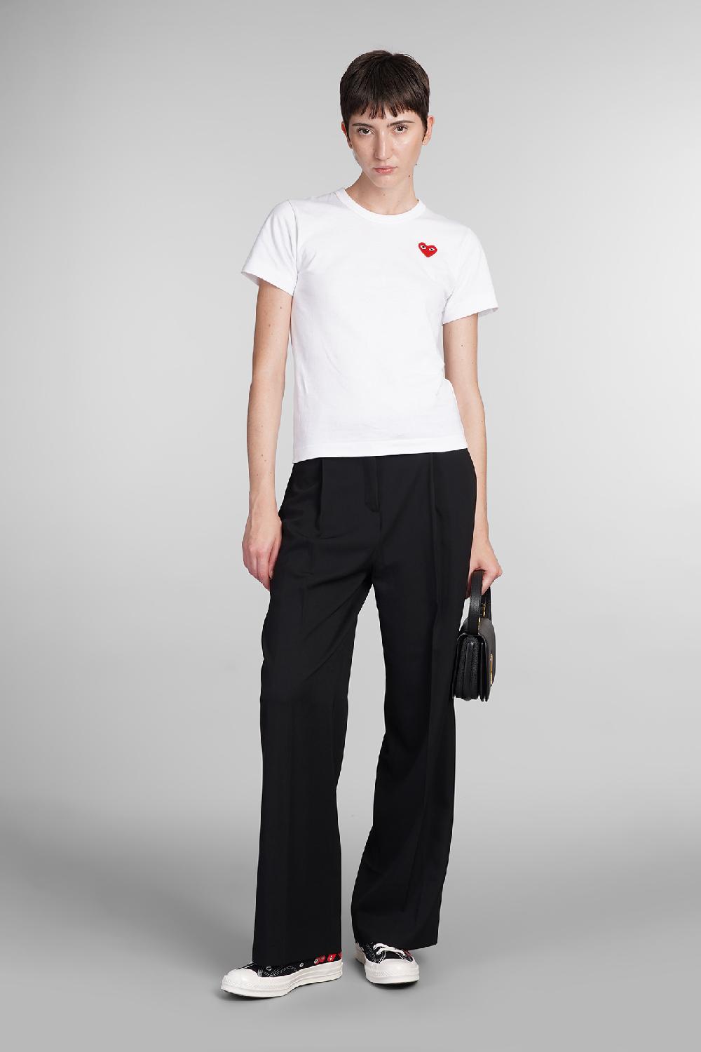 Deliberti Comme des Garcons Play T-shirt in cotone bianco cod. 407060 - Deliberti The Luxury Shopping Limitato a 3 giorni