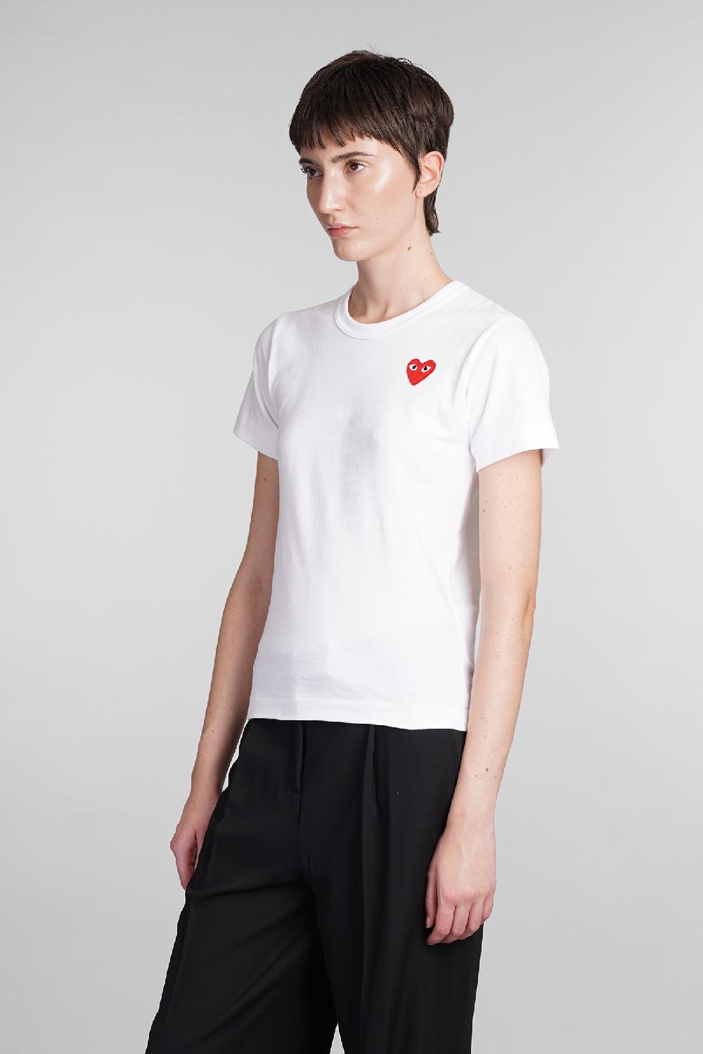 Deliberti Comme des Garcons Play T-shirt in cotone bianco cod. 407060 - Deliberti The Luxury Shopping Limitato a 3 giorni