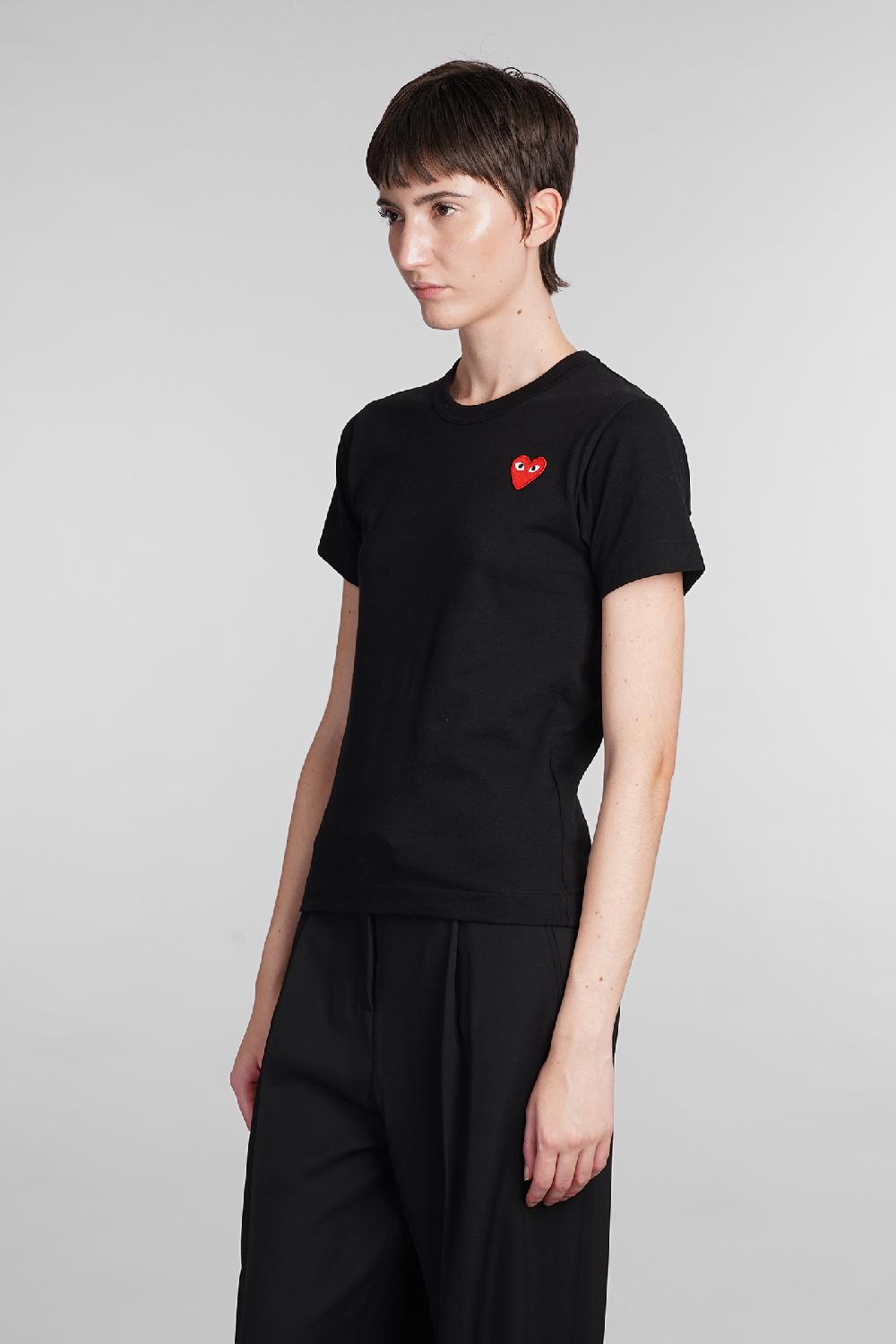 Deliberti Comme des Garcons Play T-shirt in cotone nero cod. 407061 - Deliberti The Luxury Shopping Esporta salva