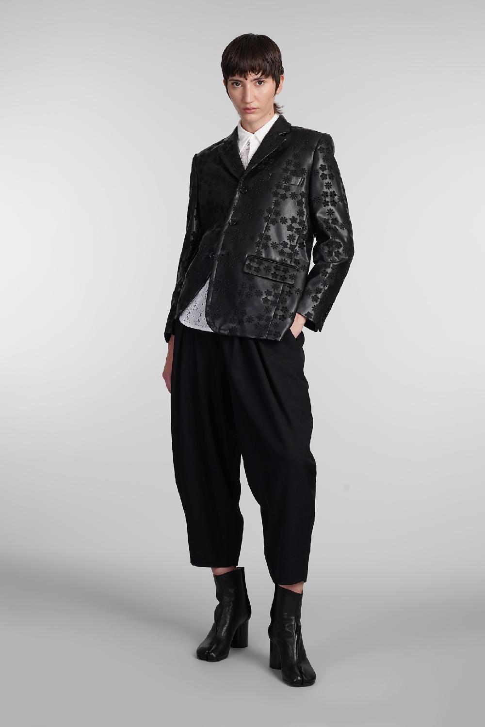 Deliberti Comme des Garcons Giacca in pelle in poliuretano nero cod. 406920 - Deliberti The Luxury Shopping Sconti questo mese