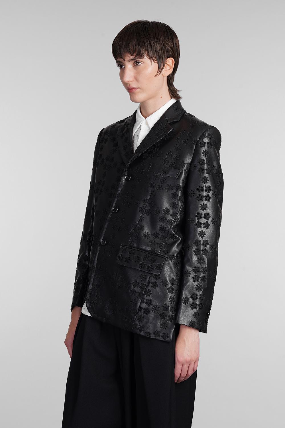 Deliberti Comme des Garcons Giacca in pelle in poliuretano nero cod. 406920 - Deliberti The Luxury Shopping Sconti questo mese