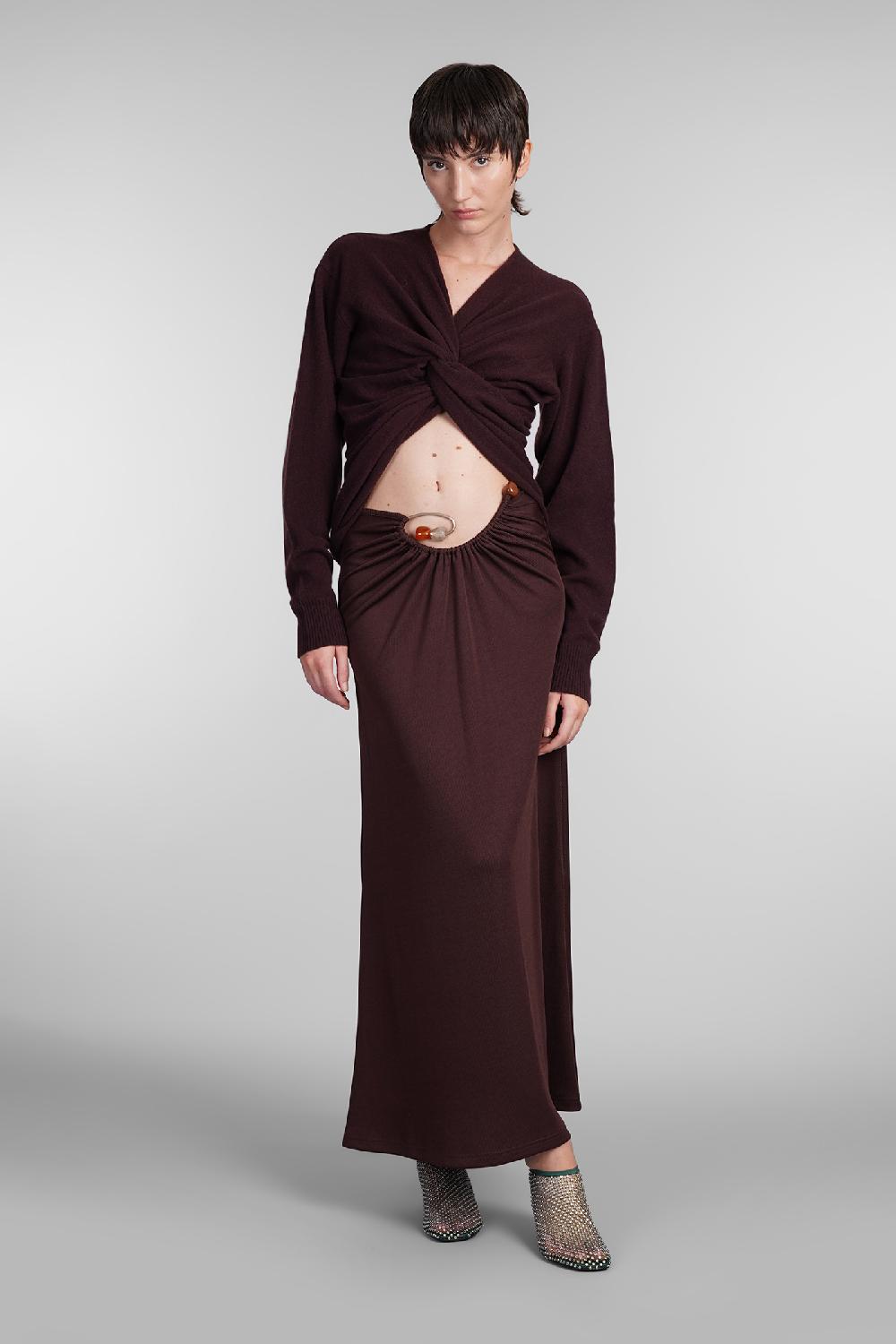 Deliberti Christopher Esber Gonna in poliestere bordeaux cod. 407680 - Deliberti The Luxury Shopping Negozi Online