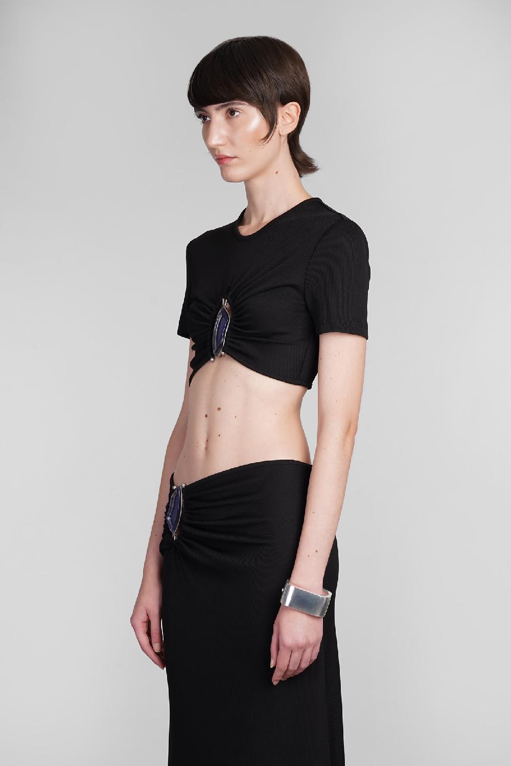 Deliberti Christopher Esber T-shirt in poliestere nero cod. 402370 - Deliberti The Luxury Shopping In Vendita