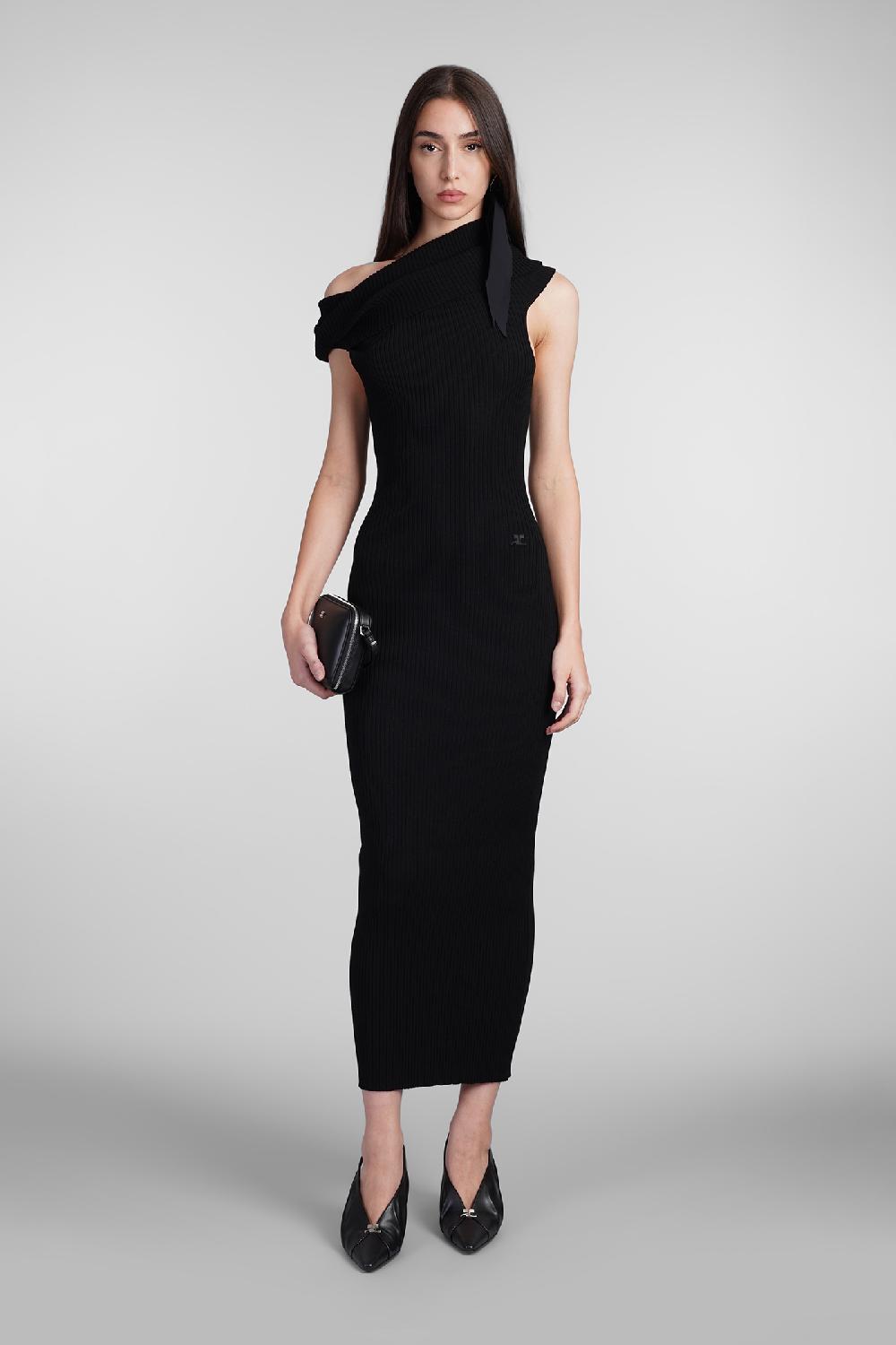 Deliberti Courreges Abito in viscosa nera cod. 408570 - Deliberti The Luxury Shopping Spedizione gratuita