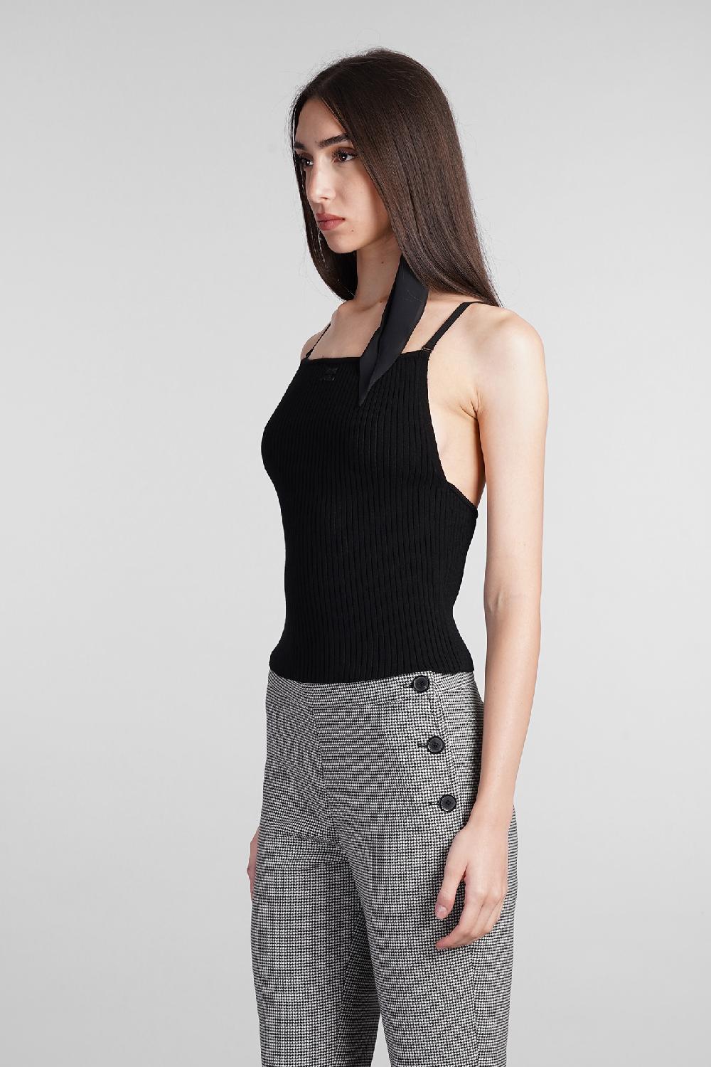 Deliberti Courreges Canotta in viscosa nera cod. 408571 - Deliberti The Luxury Shopping Sconto di tempo limitato
