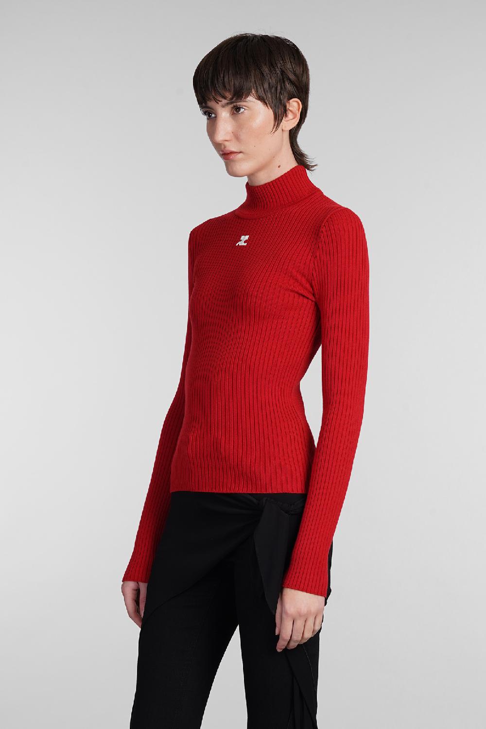 Deliberti Courreges Maglia in viscosa rossa cod. 408093 - Deliberti The Luxury Shopping Prezzo di fabbrica